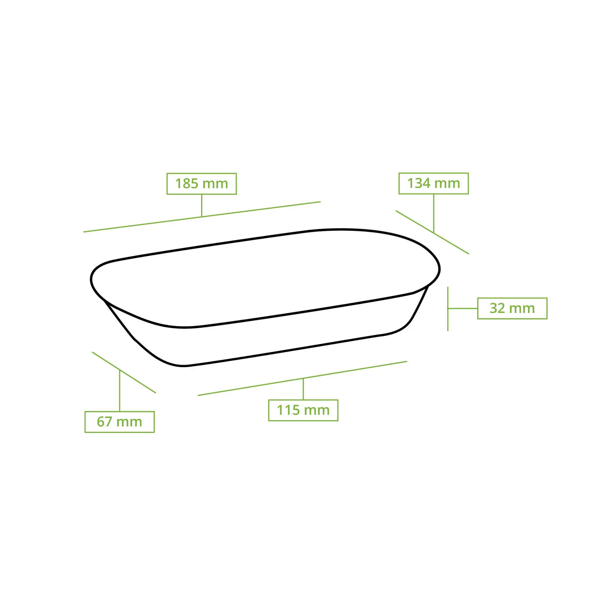 Reusable snack bowls "merways Plate" 13.5 x 18.4 x 3 cm, oval, pepper / grey