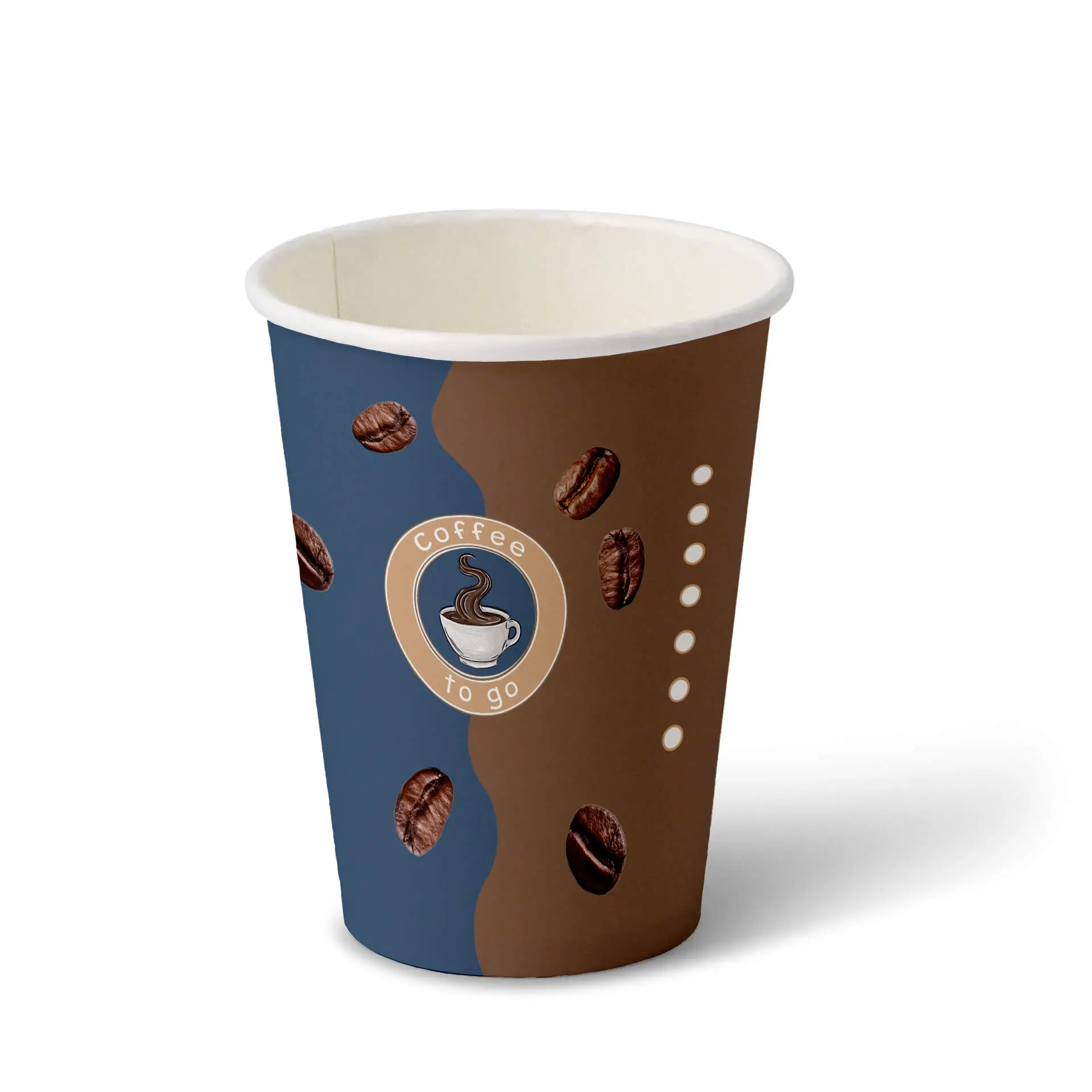 12 oz Printed take away coffee cups, Ø 80 mm, white