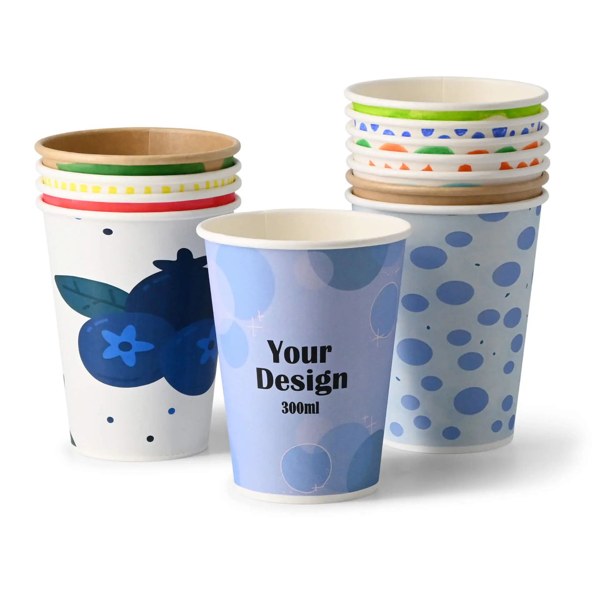 Printed take away coffee cups 12 oz, matt