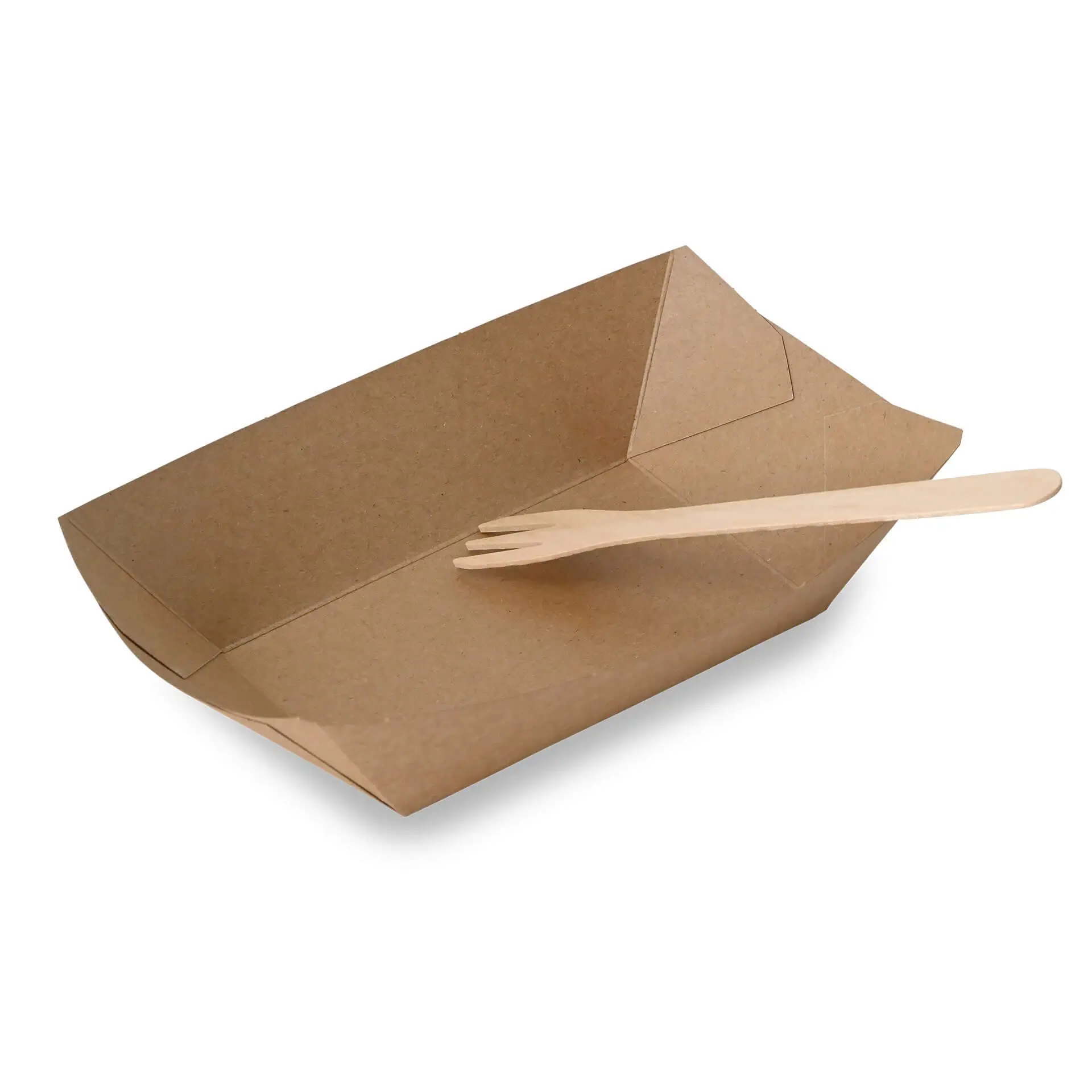 Premium Paper Food Trays 800 ml, brown, bio-coated