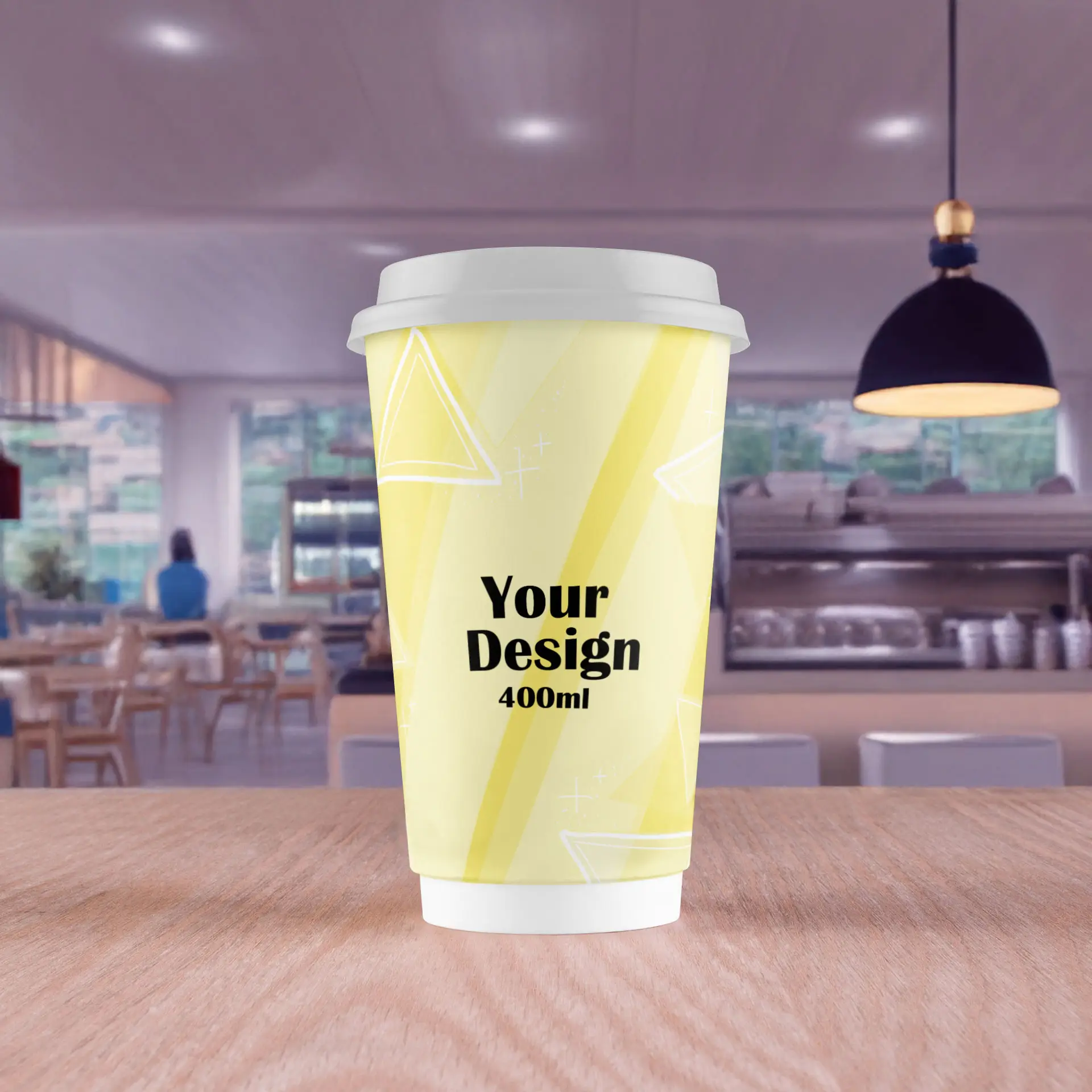 Printed take away coffee cups, double wall 400 ml / 16 oz, glossy