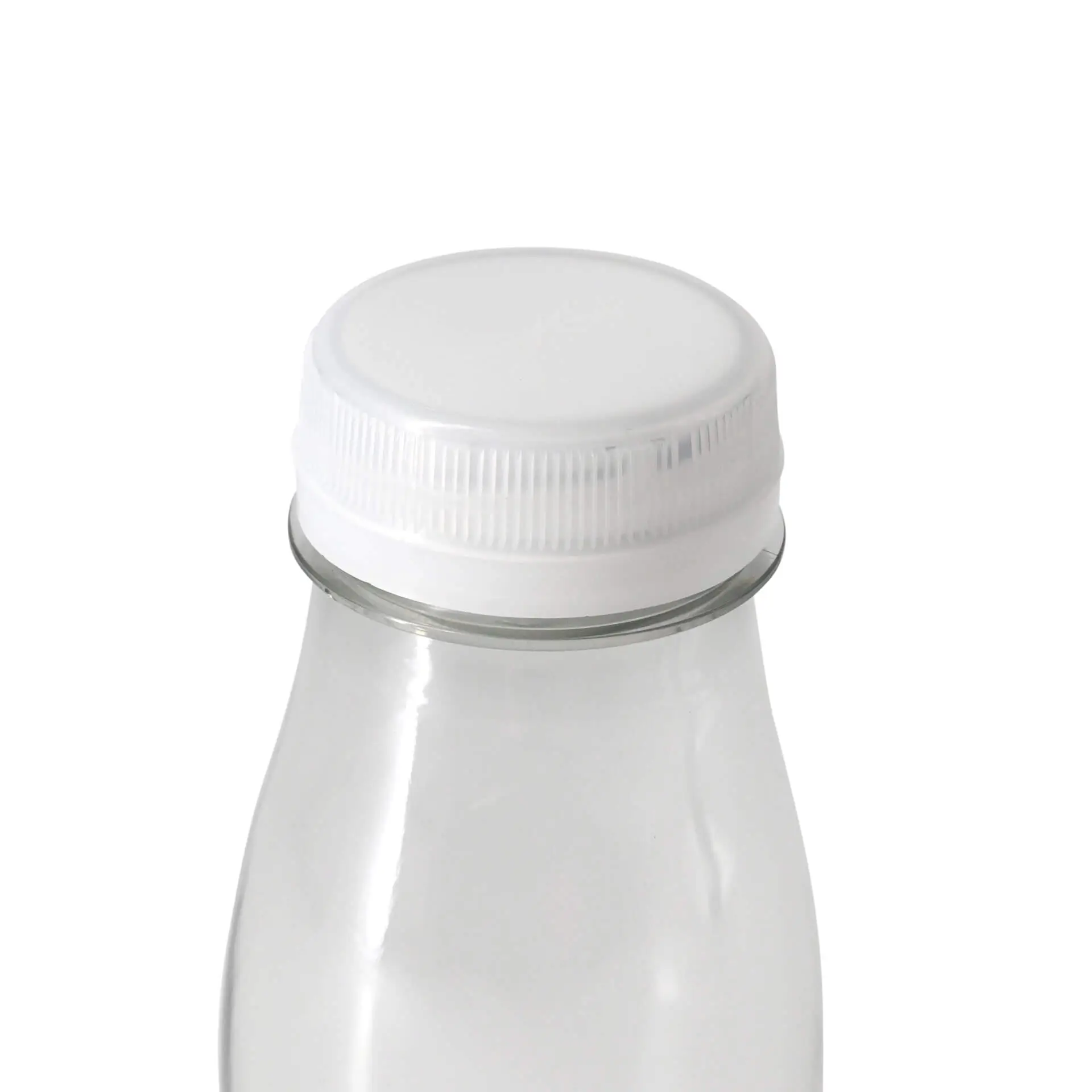 250 ml / 9 oz rPET-bottles, clear, white lid