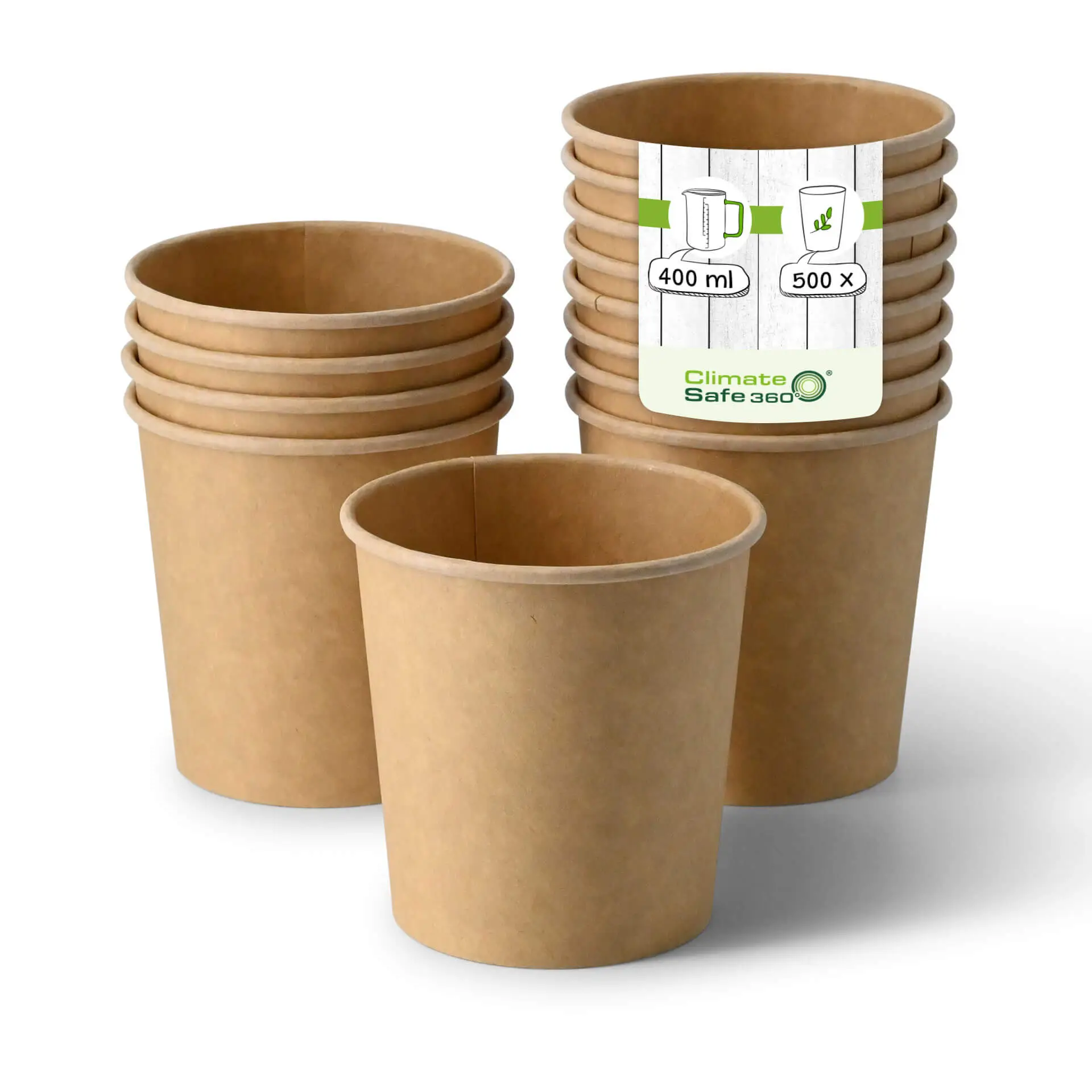 Soup cup to go made of cardboard (Premium) 16 oz, Ø 95 mm, brown