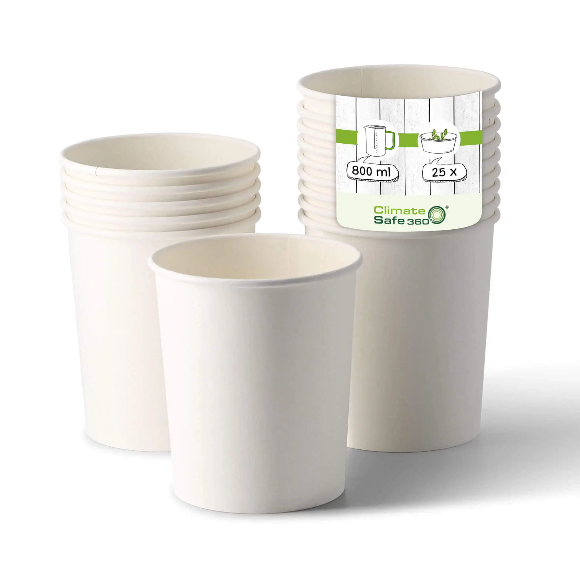 32 oz Cardboard Soup cups (Premium), Ø 115 mm, white