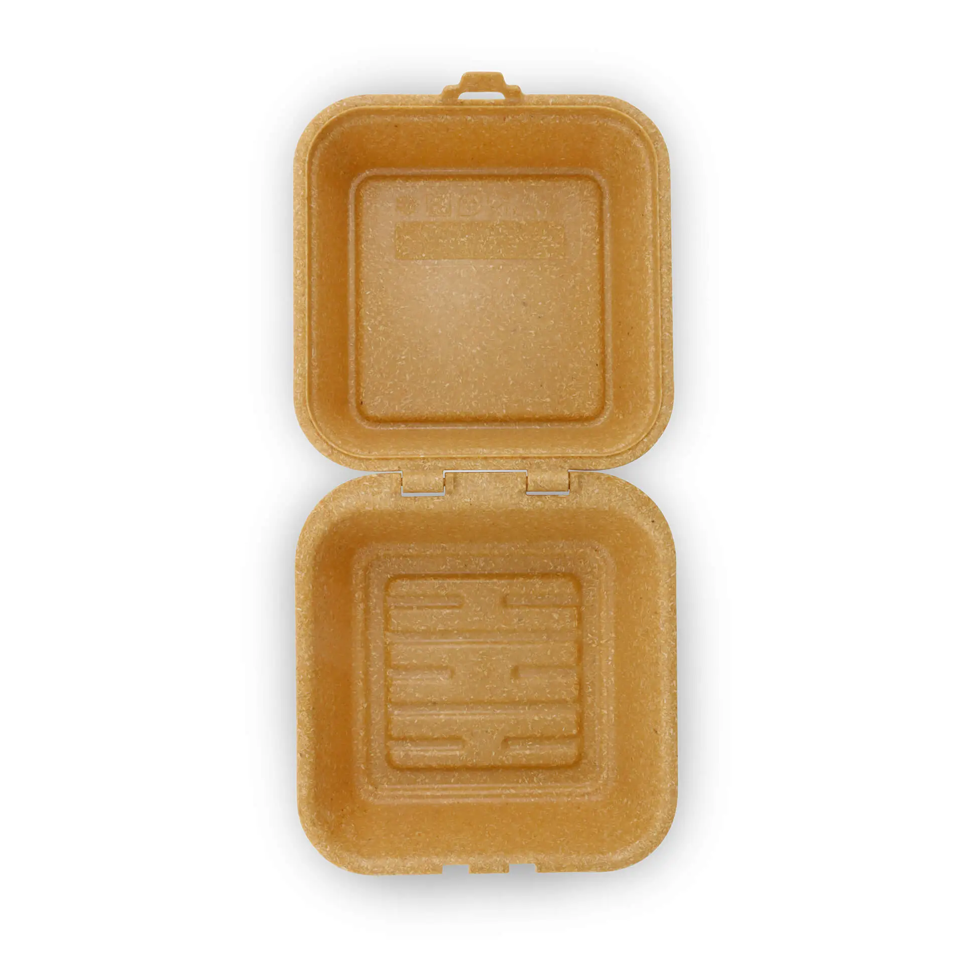 Reusable burger boxes "merways Box" 16 x 15 x 8.5 cm, caramel / brown