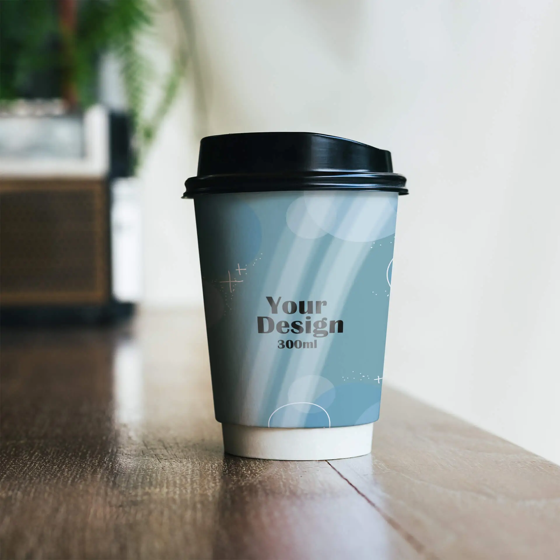 Printed take away coffee cups, double wall 12 oz, glossy