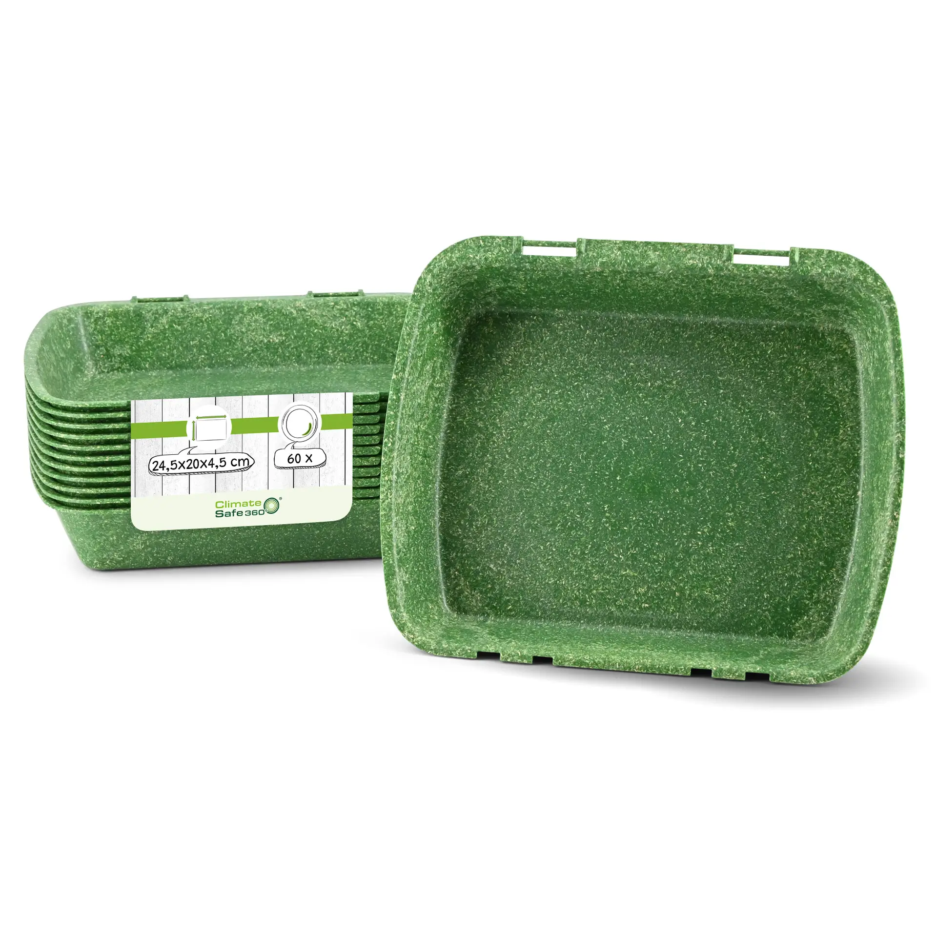 Reusable menu-containers merways-Box 24,5 x 20 x 4,5 cm, HP4, spinach / dark green