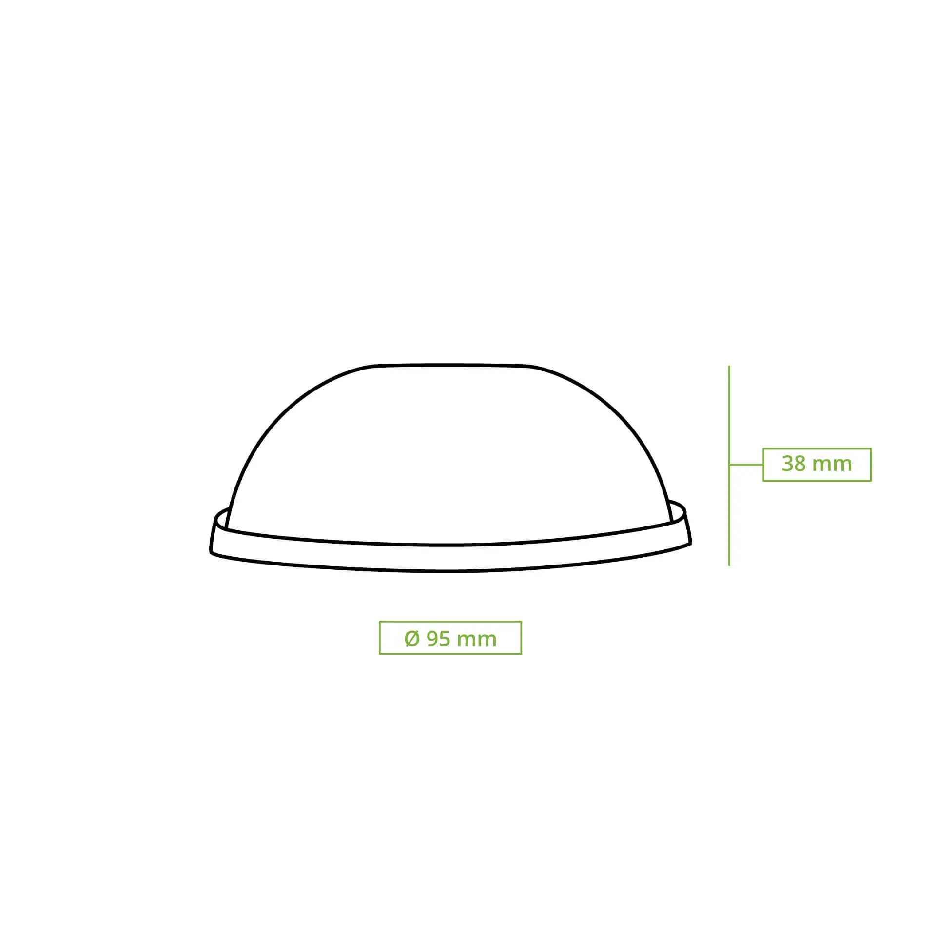 PLA dome lids Ø 95 mm, straw slot