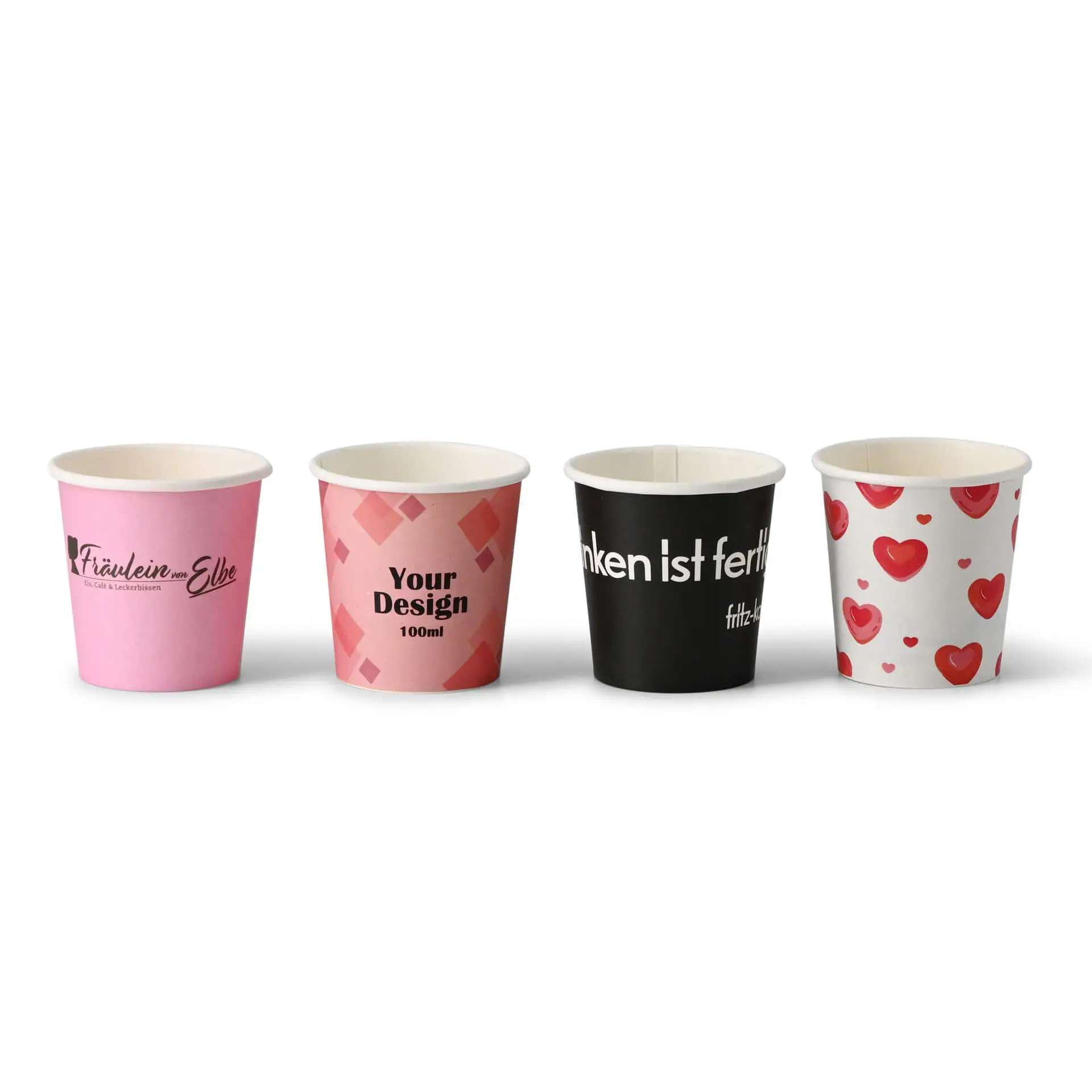 Printed take away coffee cups 4 oz, matt