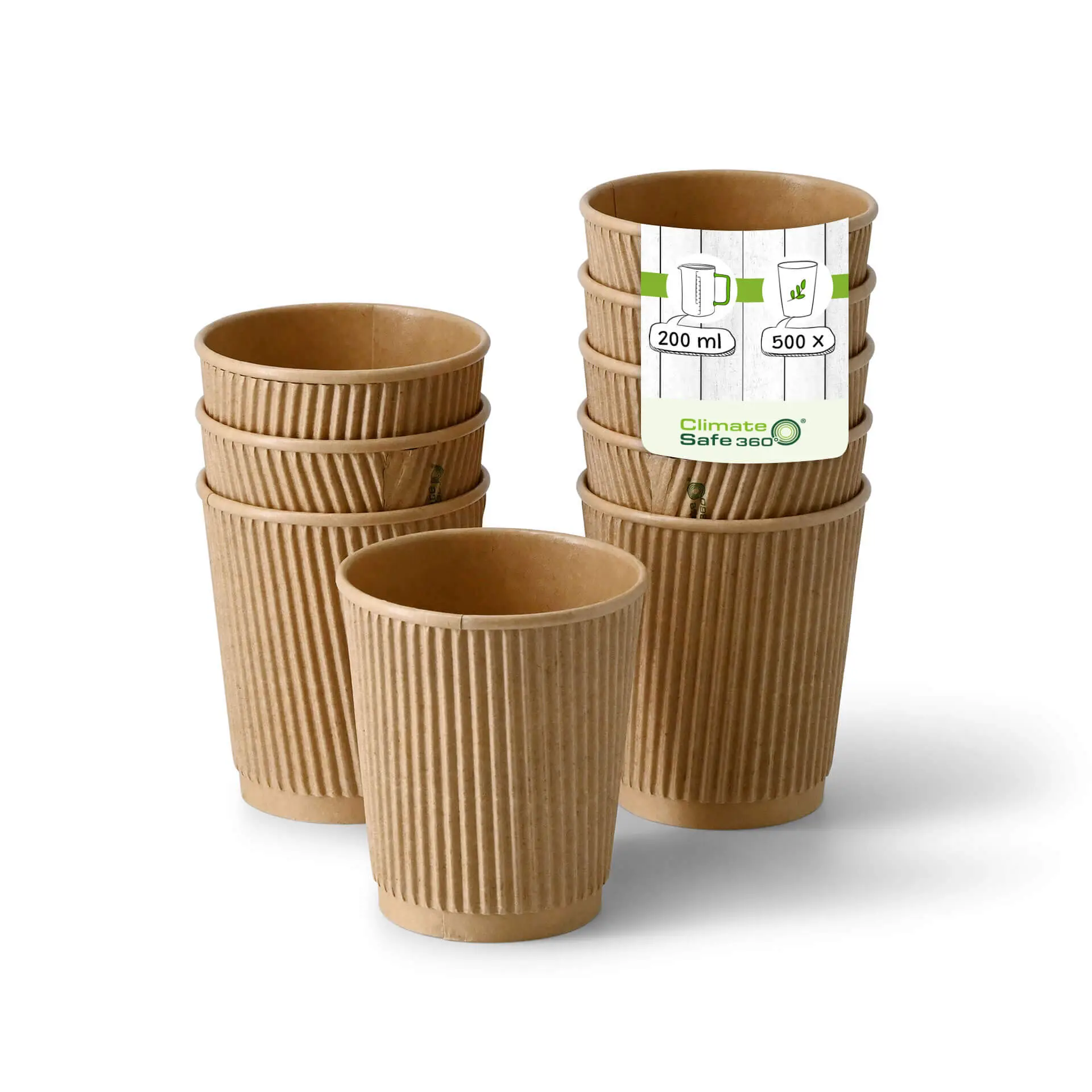 8 oz Ripple cups / Coffee cups, Ø 80 mm, kraft