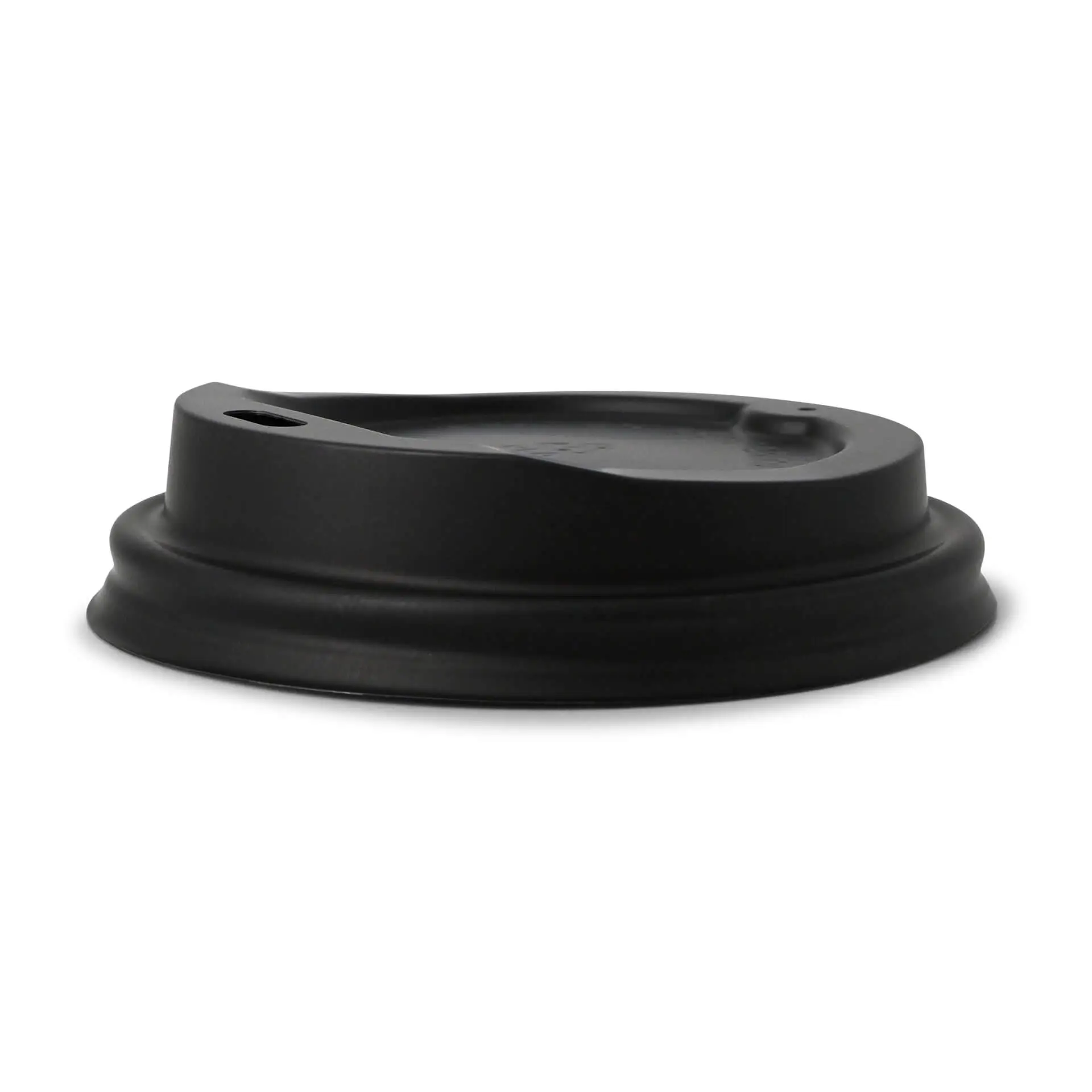 CPLA lid Ø 80 mm, black, drinking hole