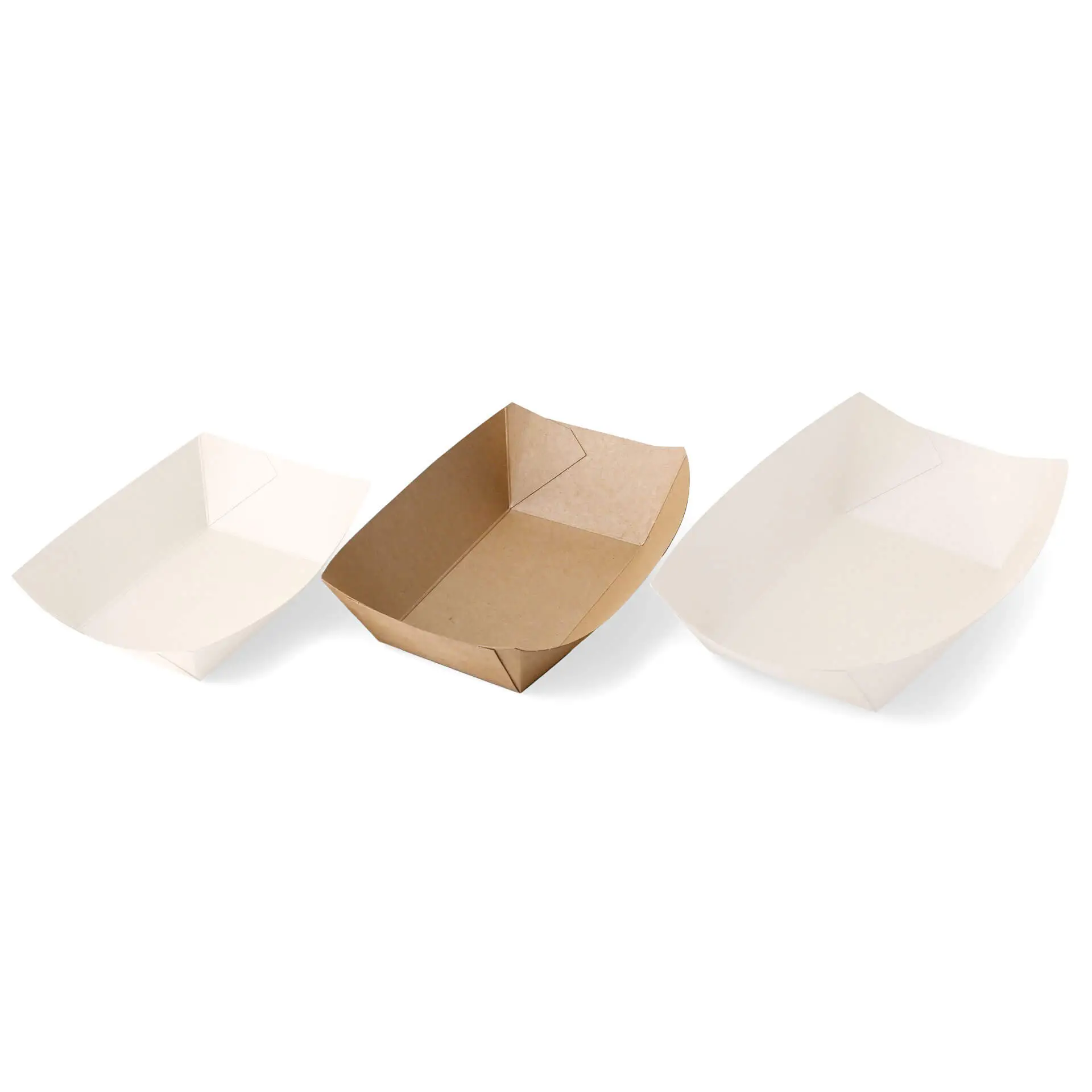 Premium Paper Food Trays 500 ml, brown, bio-coated