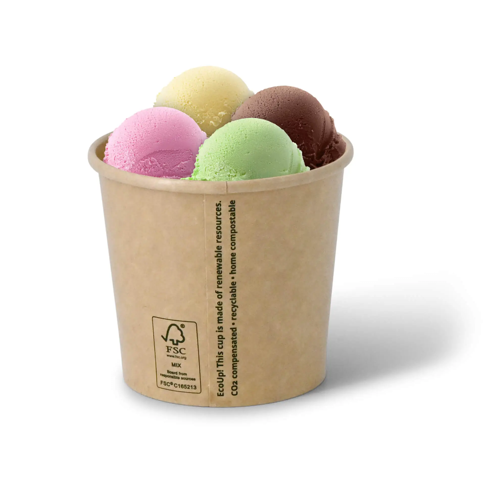 10 oz, max. 12 oz Paper-ice-cream cups L, Ø 92 mm, brown