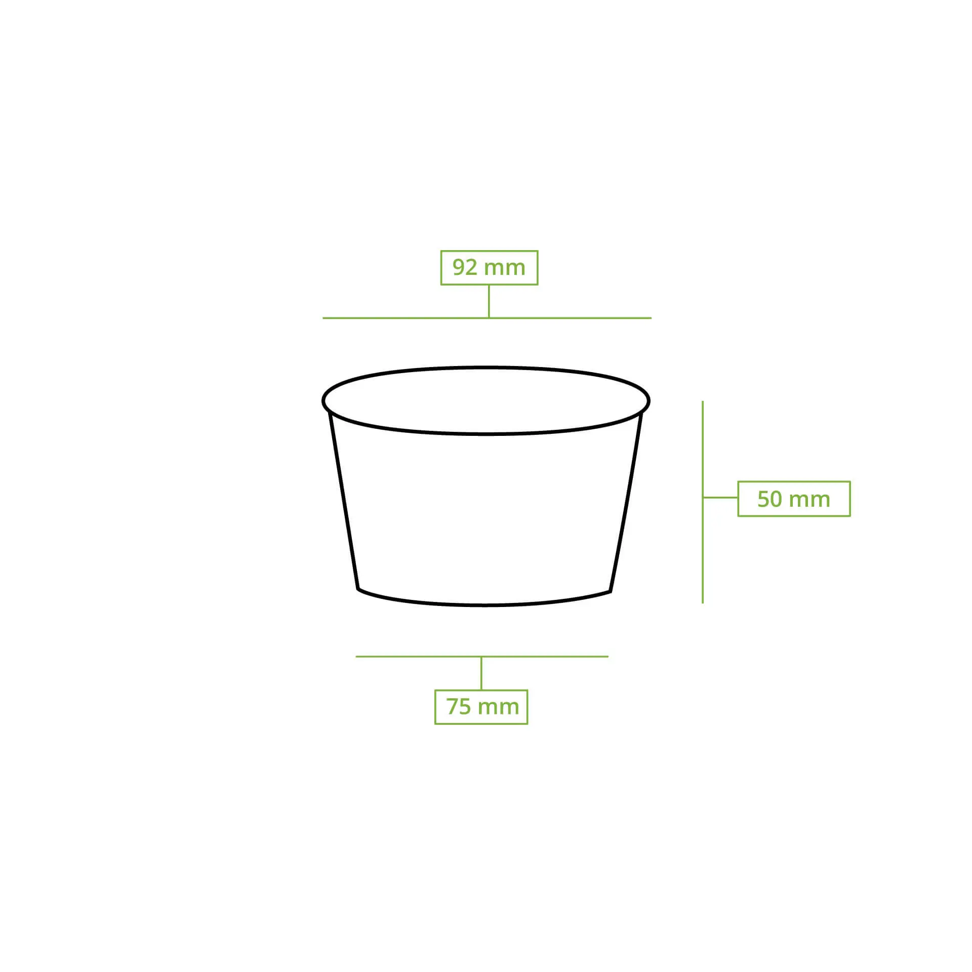 6 oz, max. 7.5 oz Paper cups ice cream XS (coated), Ø 92 mm, printed