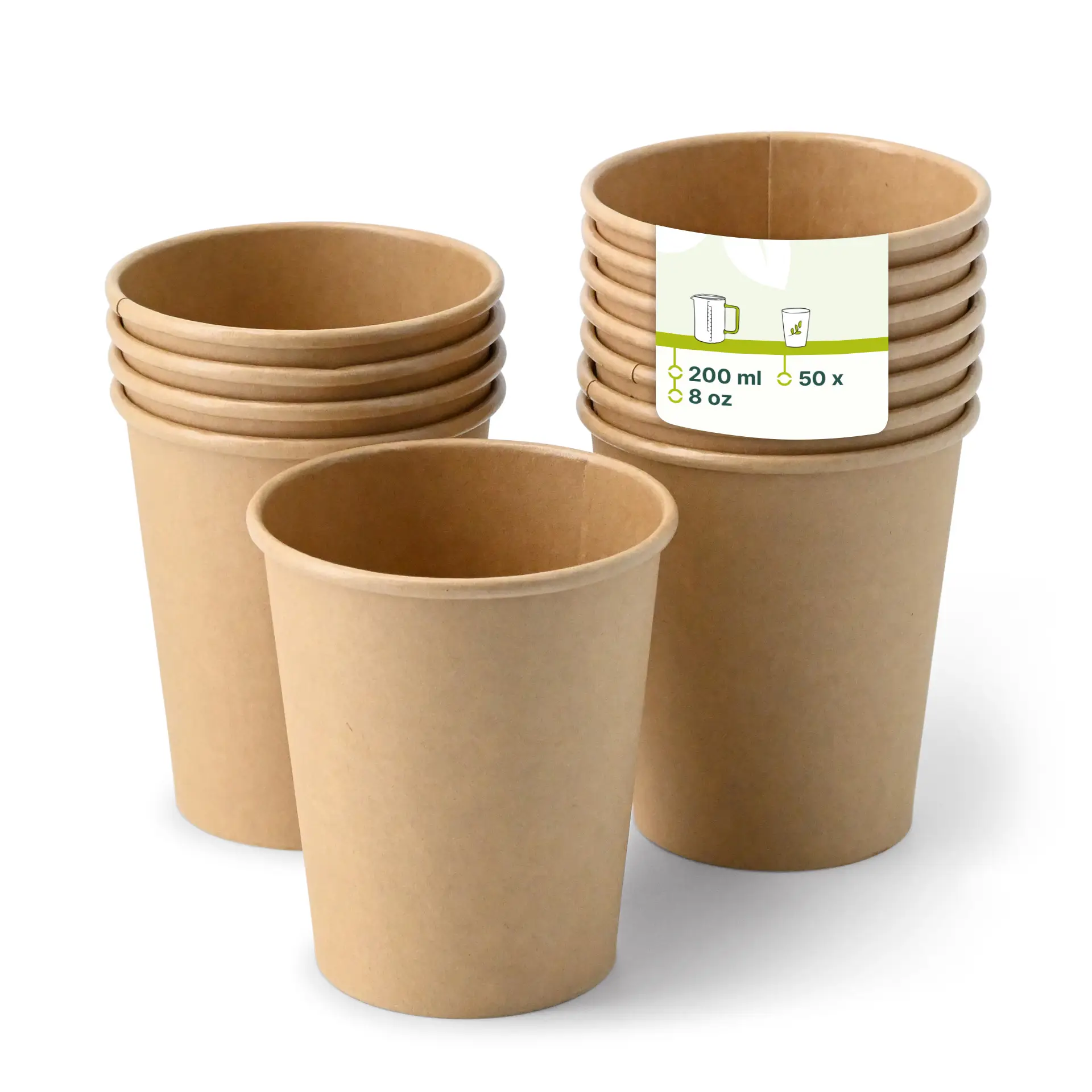 8 oz Paper cups single wall, Ø 80 mm, kraft