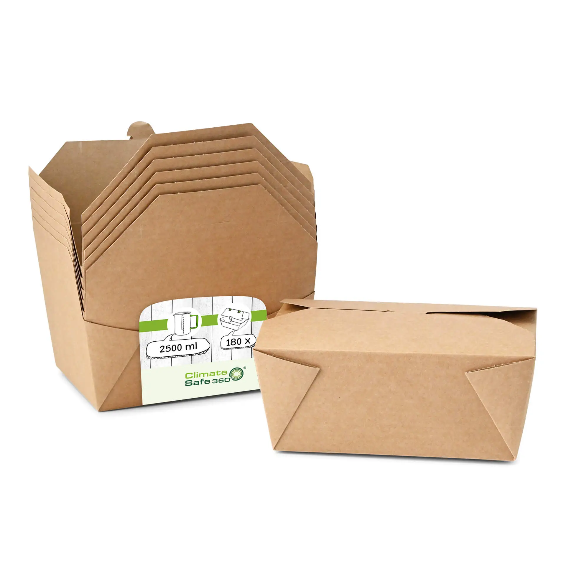 Take-away boxes made of cardboard 2500 ml, brown