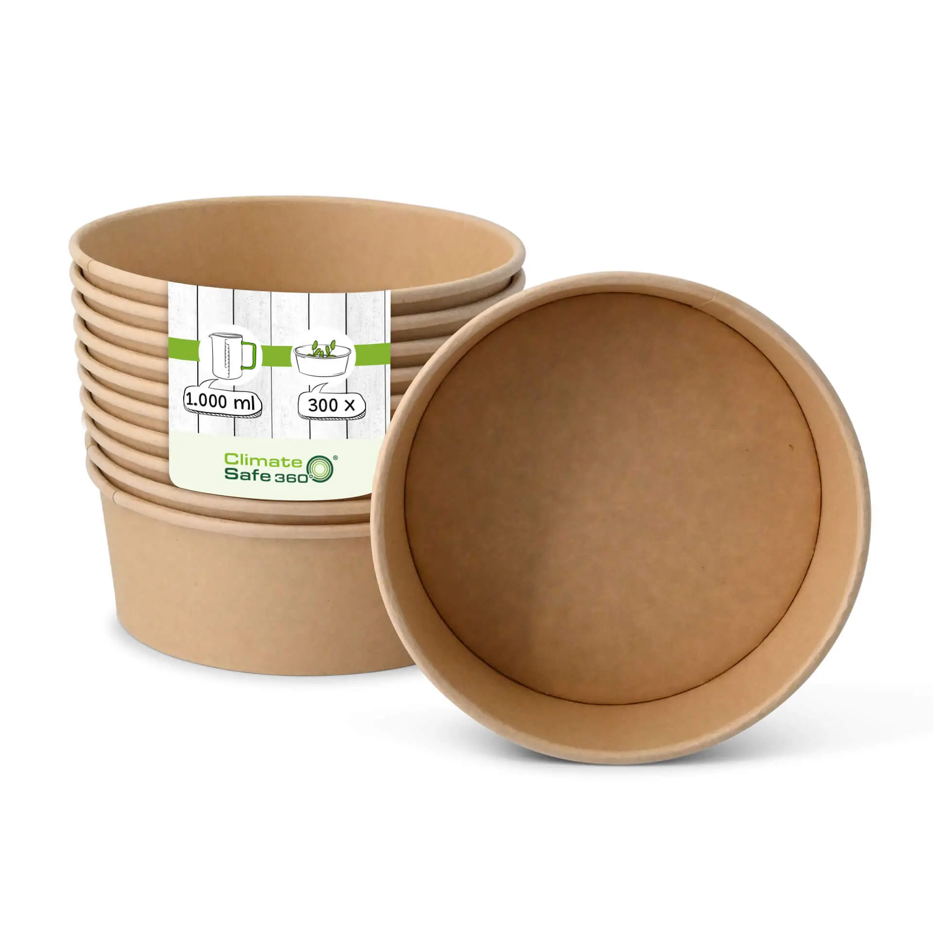 Premium-cardboard bowls 1.000 ml, Ø 185 mm, brown, round