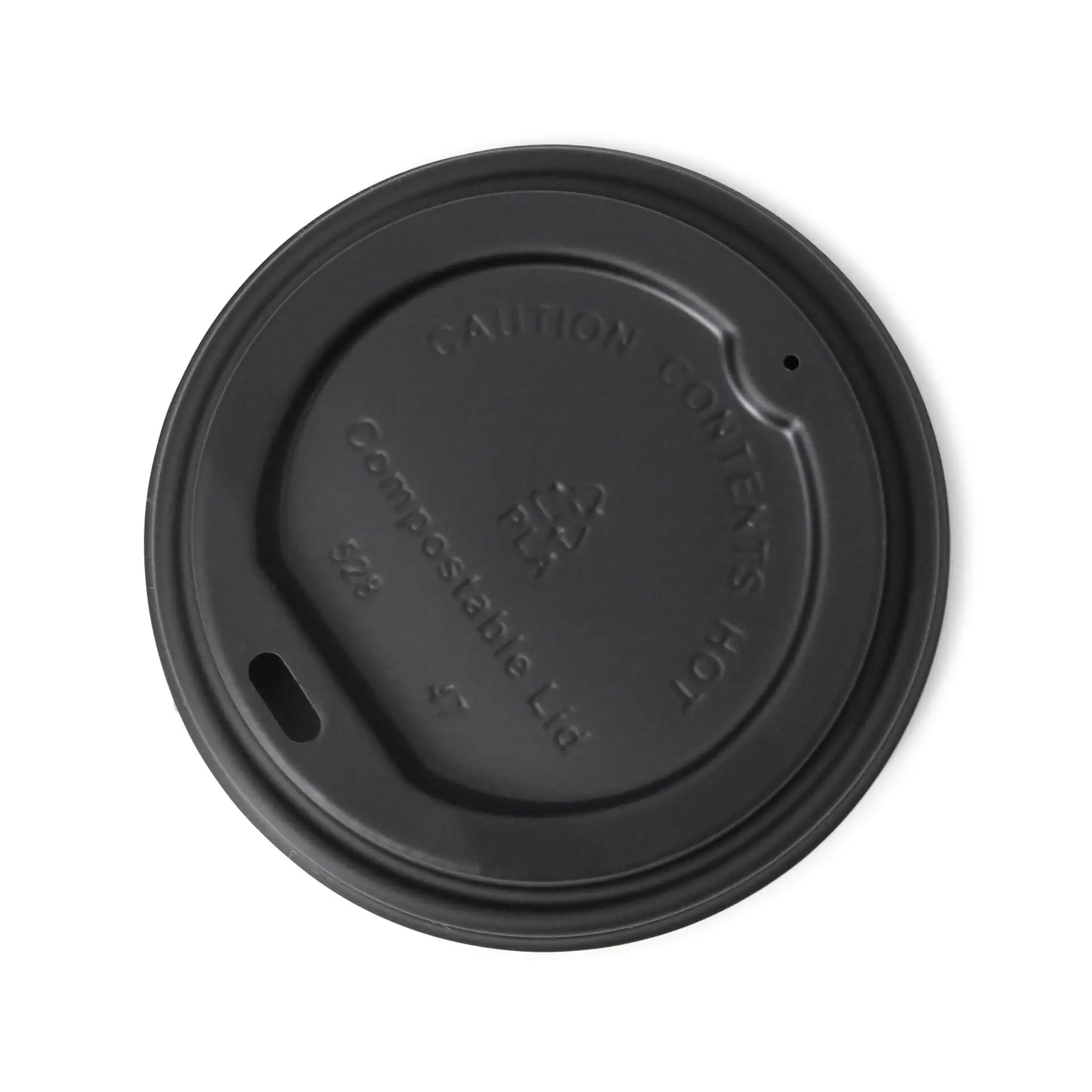 CPLA lid Ø 90 mm, black, drinking hole