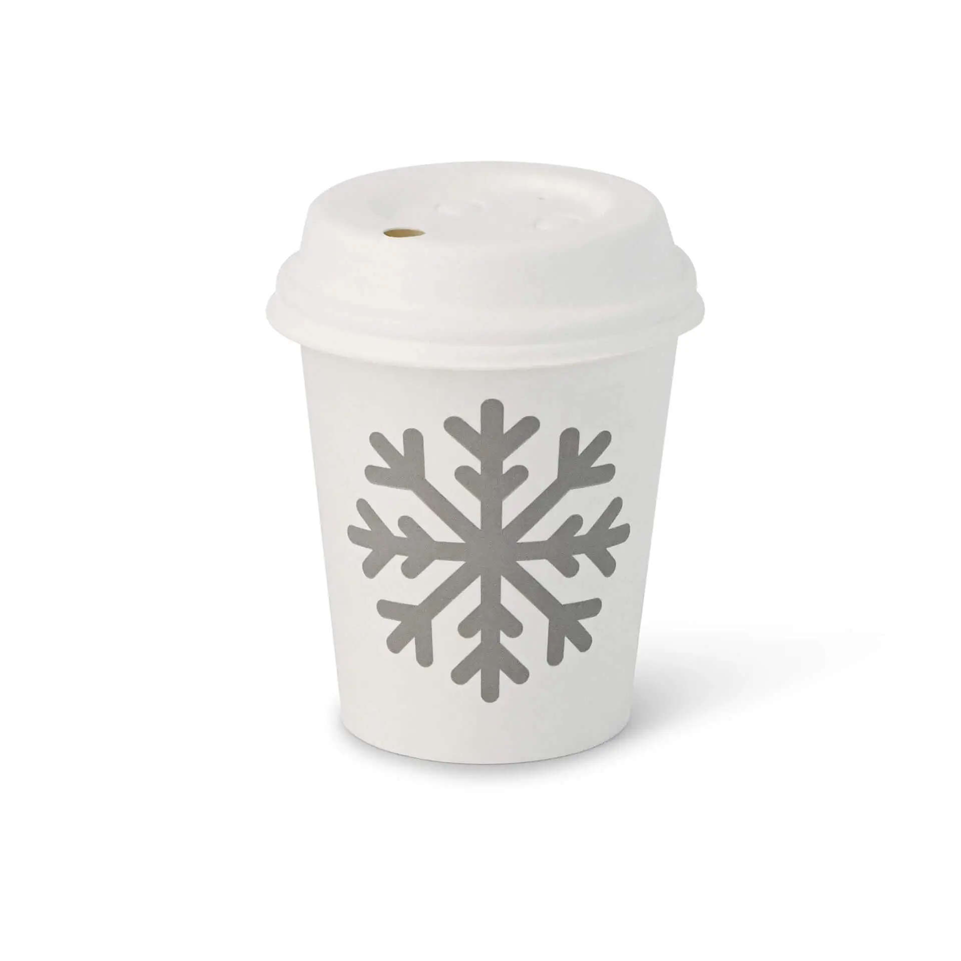 Paper cup Winter "Snowflake" 200 ml / 8 oz, Ø 80 mm, white