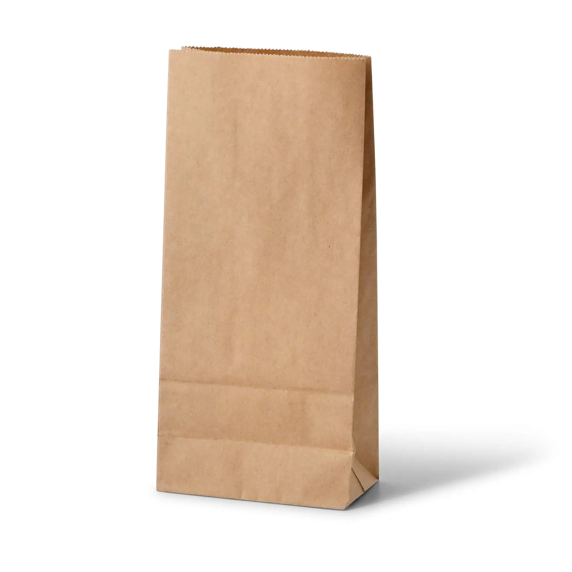 Block bottom-bags with PLA-window M, 11 x 6 x 23,5 cm, brown, kraft paper