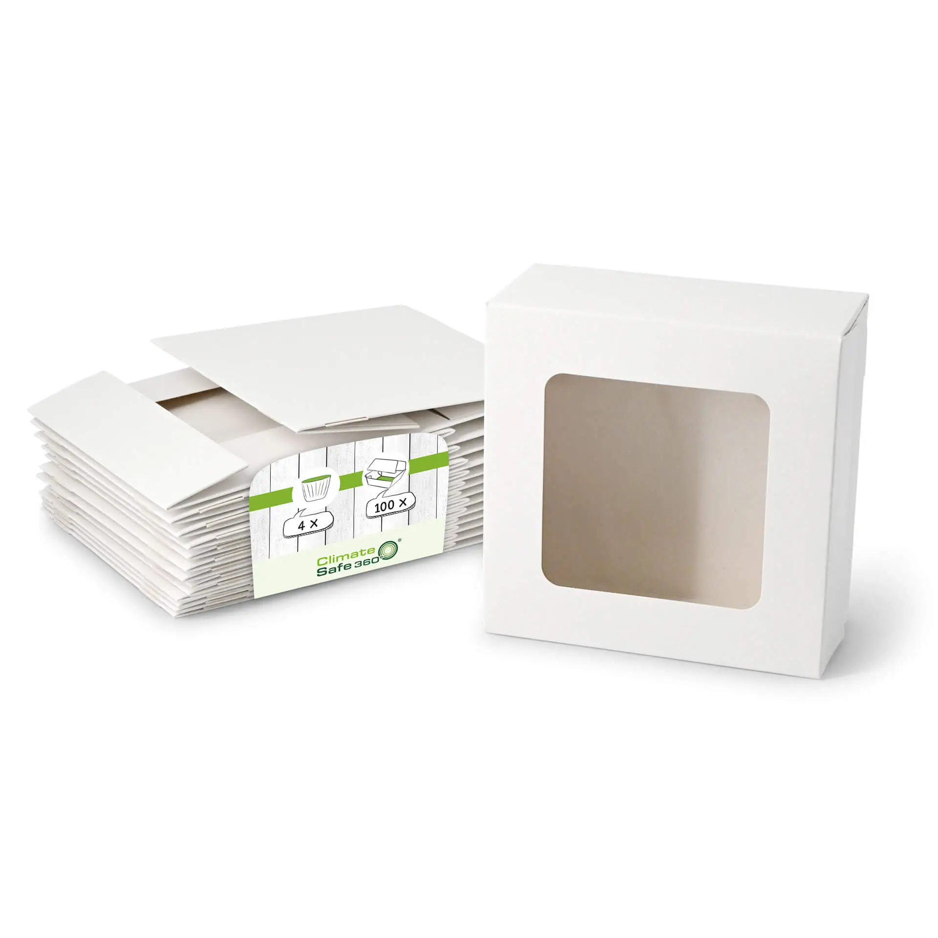 Cupcake boxes (4 pieces), cellulose window, white