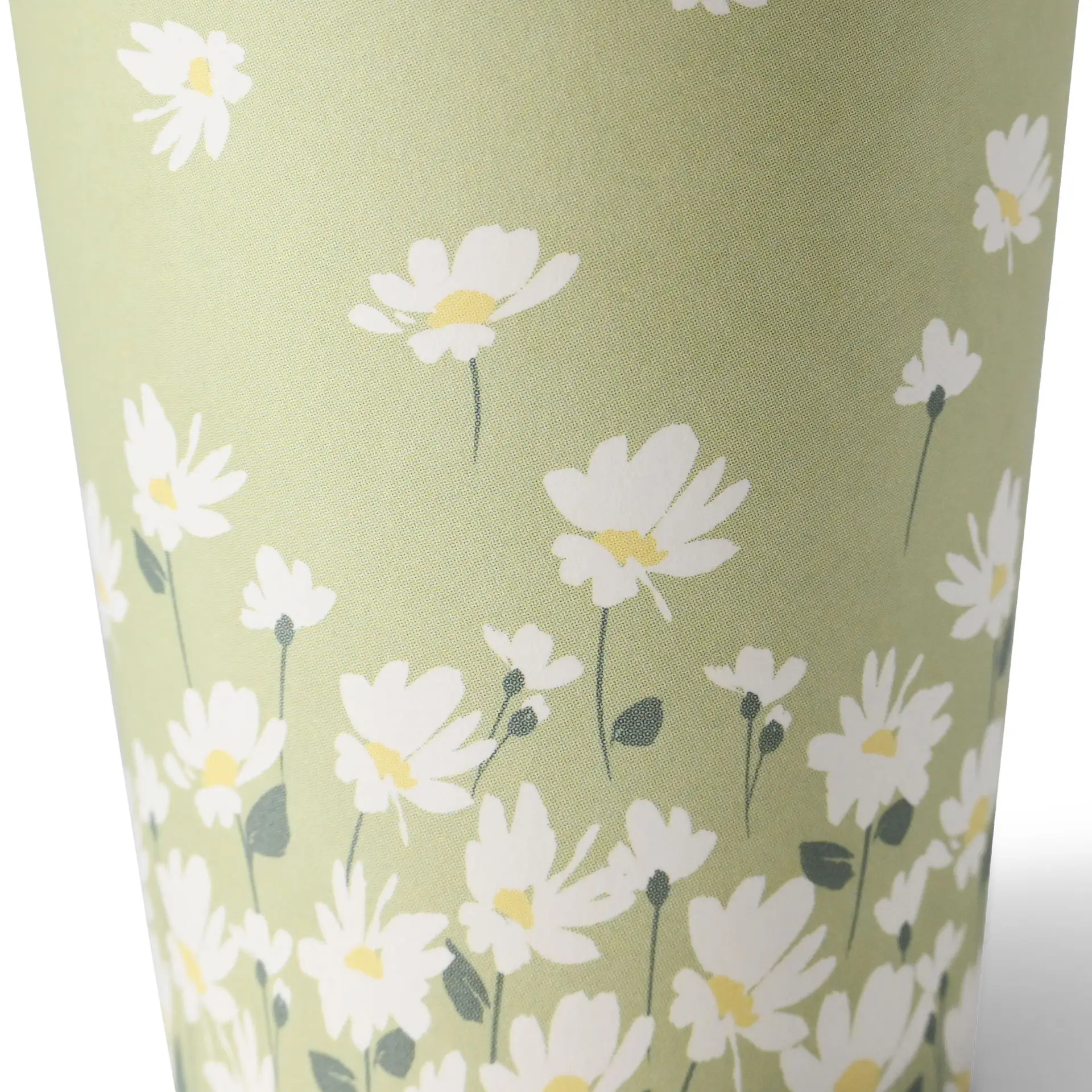 8 oz Paper cups spring 'Daisies' single wall, Ø 80 mm, green