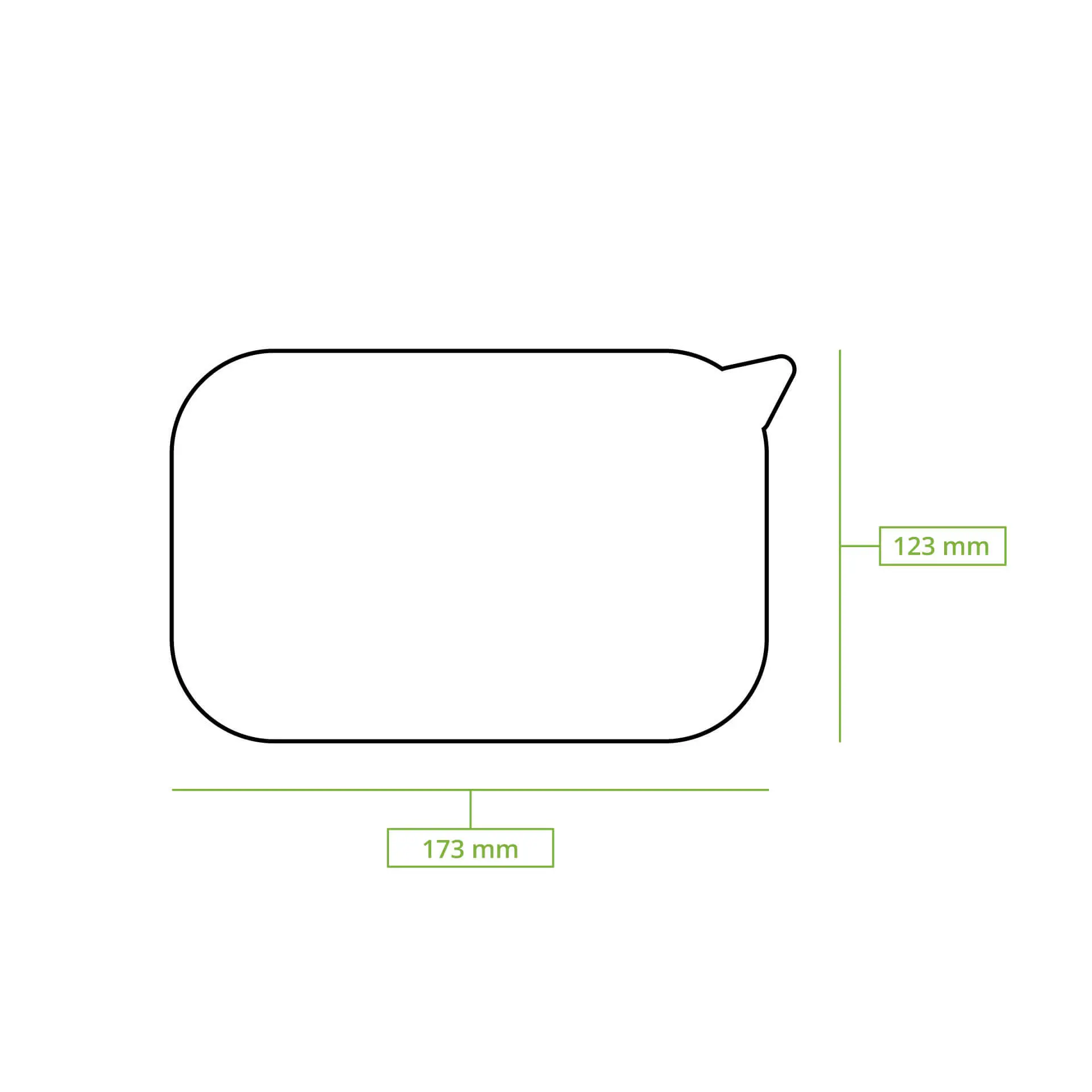 rPET-lids 17,5 x 12,5 cm, clear, rectangular