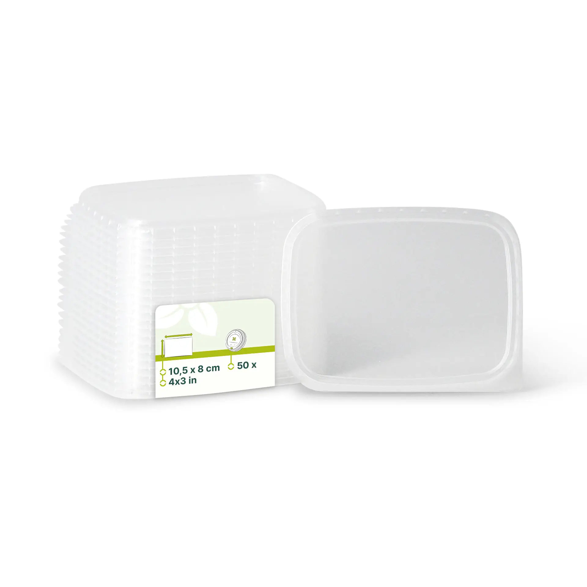 Cup lids PP 10.5 x 8 cm, clear, rectangular