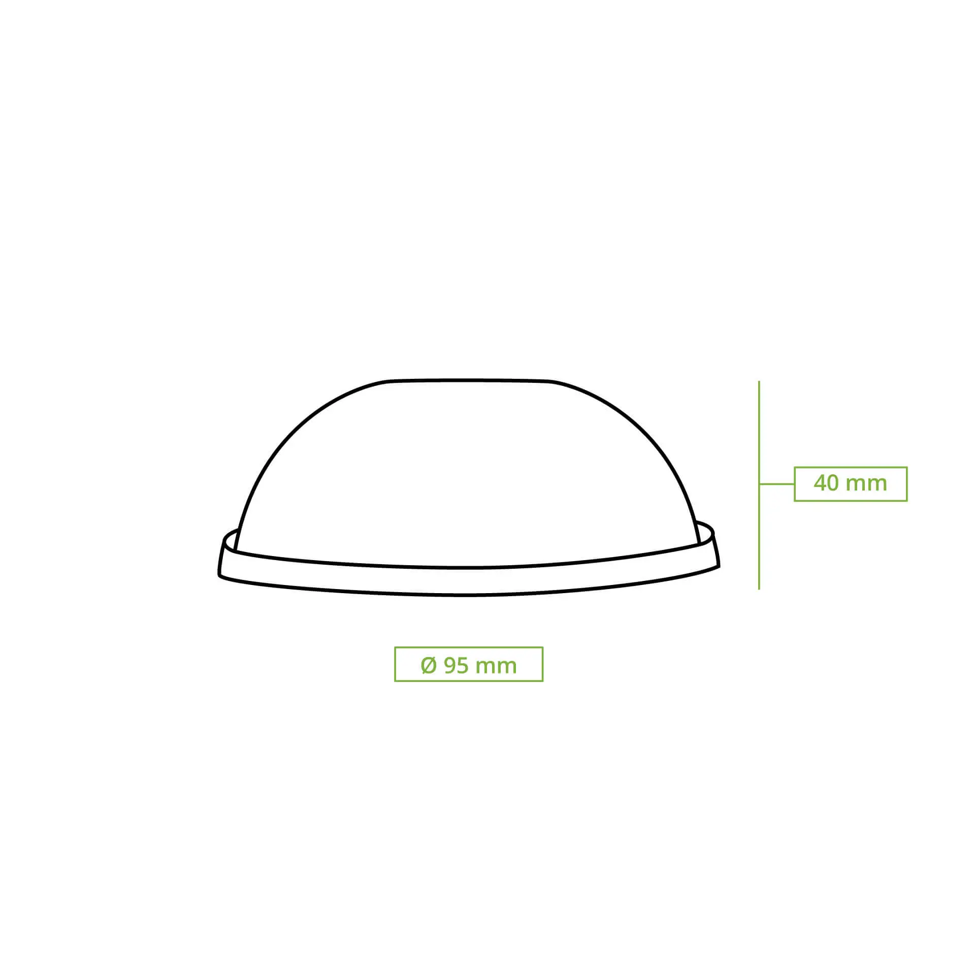 PLA dome lids Ø 95 mm, closed