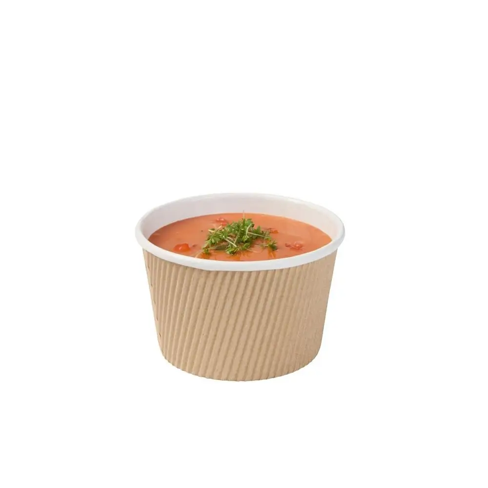 17 oz Ribbed Soup cups, kraft