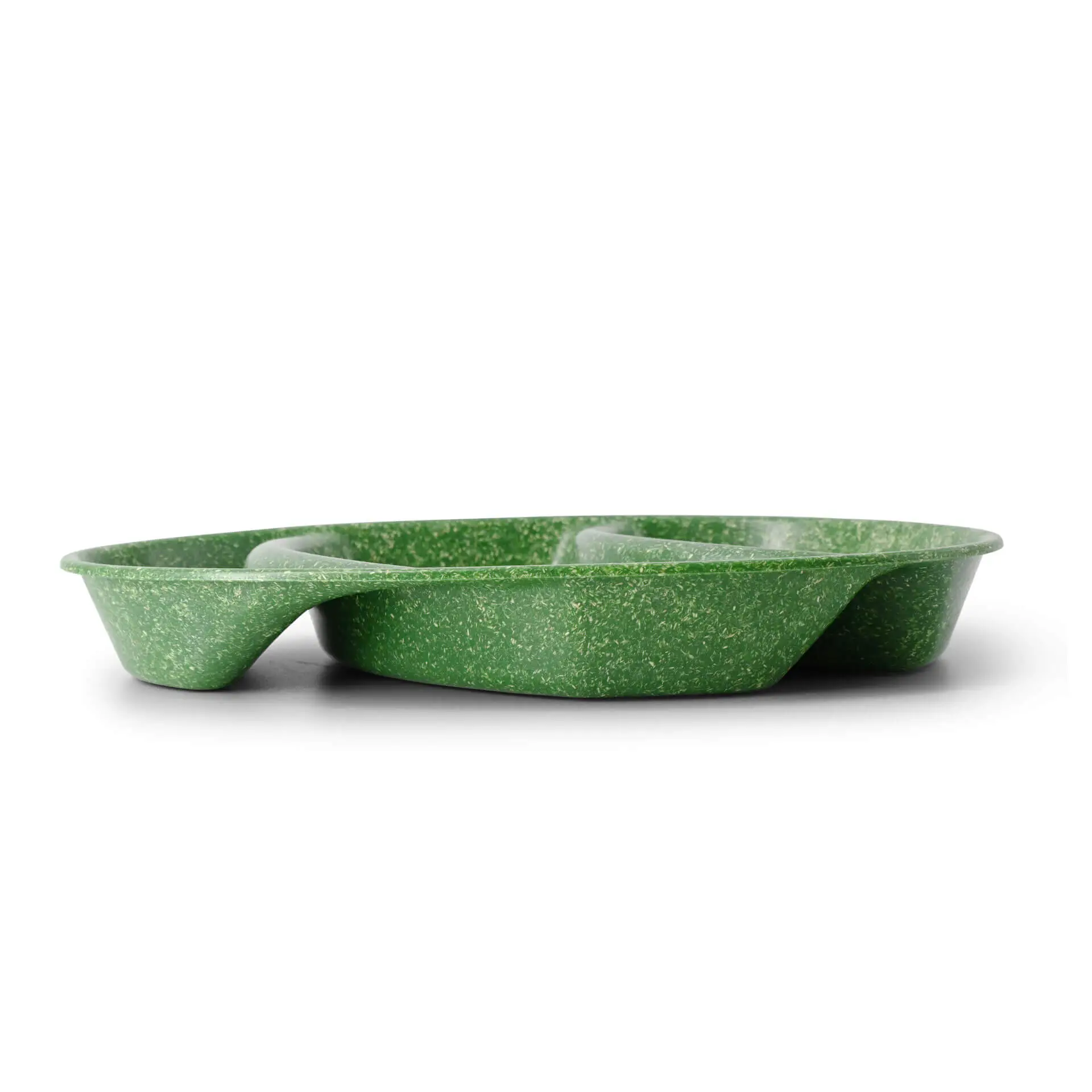 Reusable menu-plates "merways Plate" 27,5 x 20 x 3,5 cm, 3 compartments, tear drop, spinach / dark green