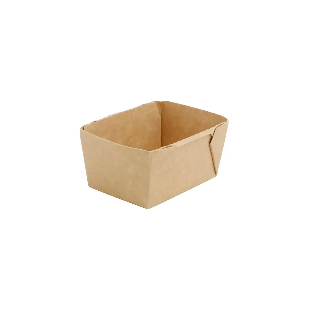 Cardboard-deli containers 250 ml, 10.5 x 8 x 5 cm, brown, rectangular, PE-coated