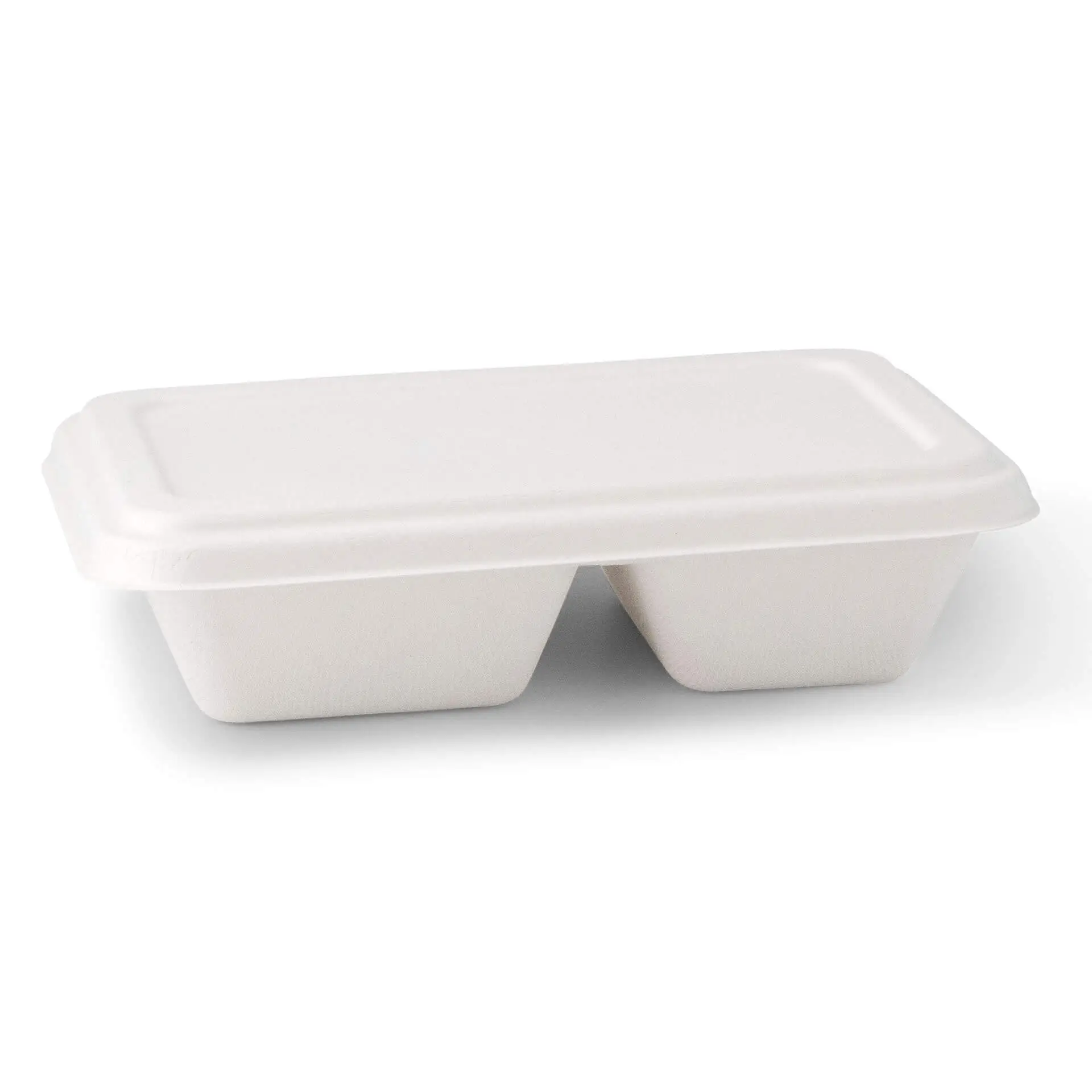 Sugarcane-menu-trays 1000 ml, 23 x 14.5 x 5 cm, 2 compartments, rectangular