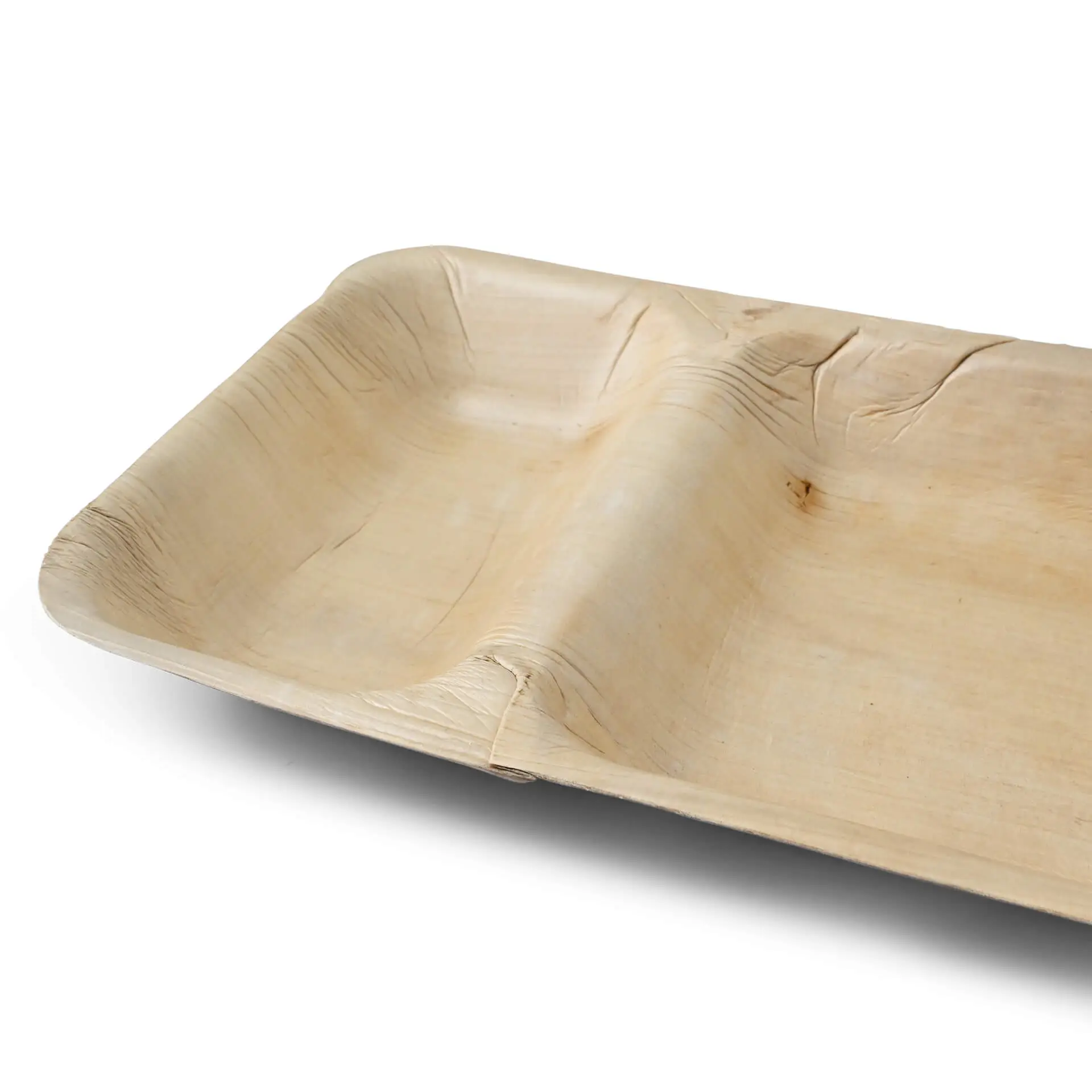 Palm Leaf Dinner Plate "Palmware®" 25 x 15 cm, 2 compartments, rectangular