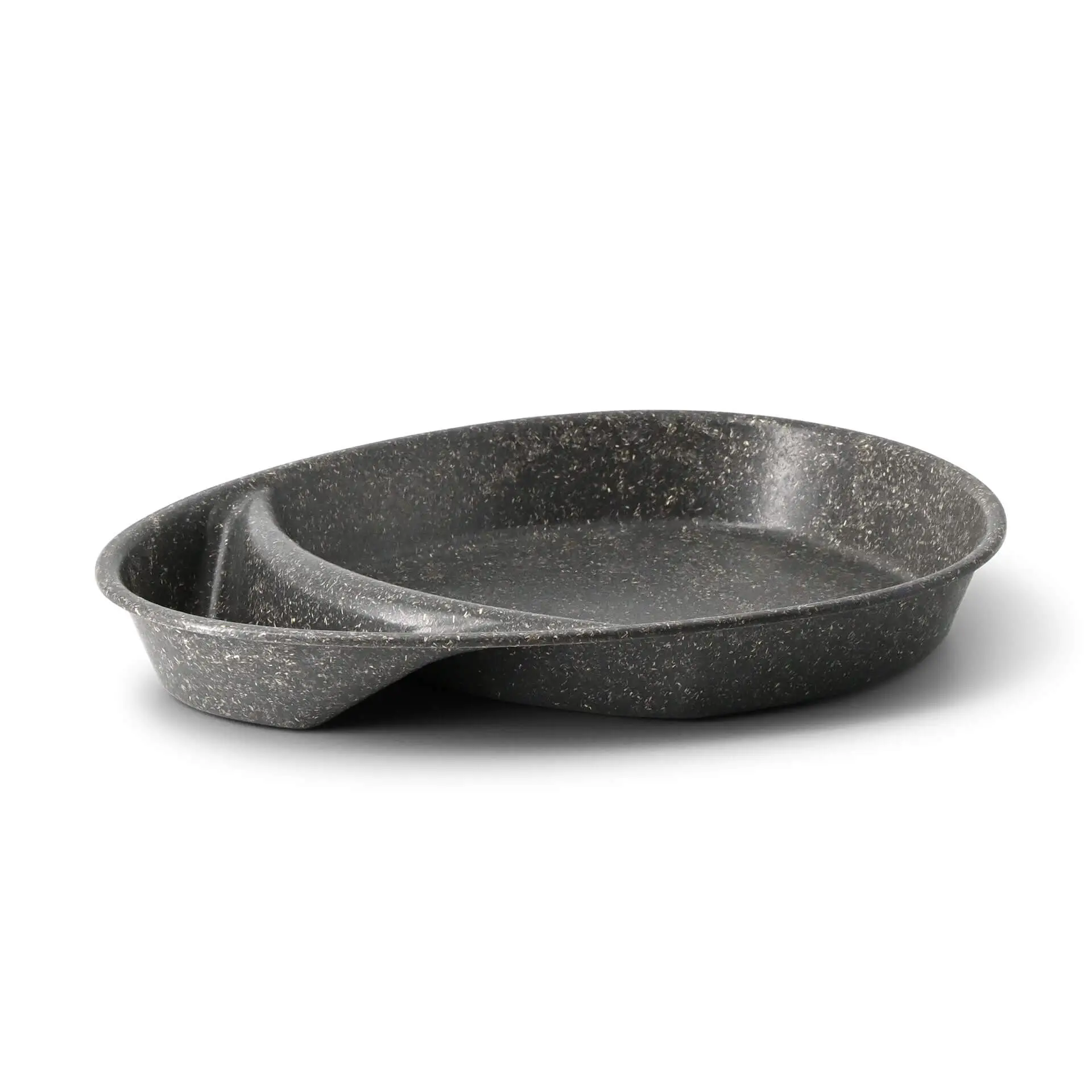 Reusable divided plates "merways Plate" 27.5 × 20 × 3.5 cm, 2 compartments, teardrop, pepper / grey