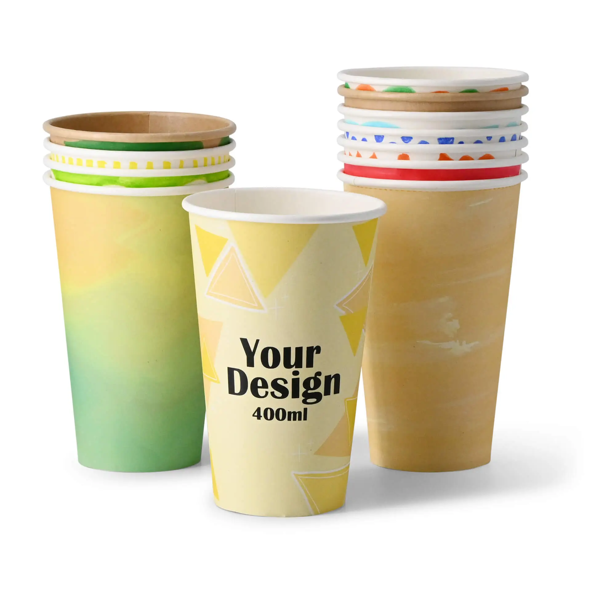 Printed take away coffee cups 16 oz, matt