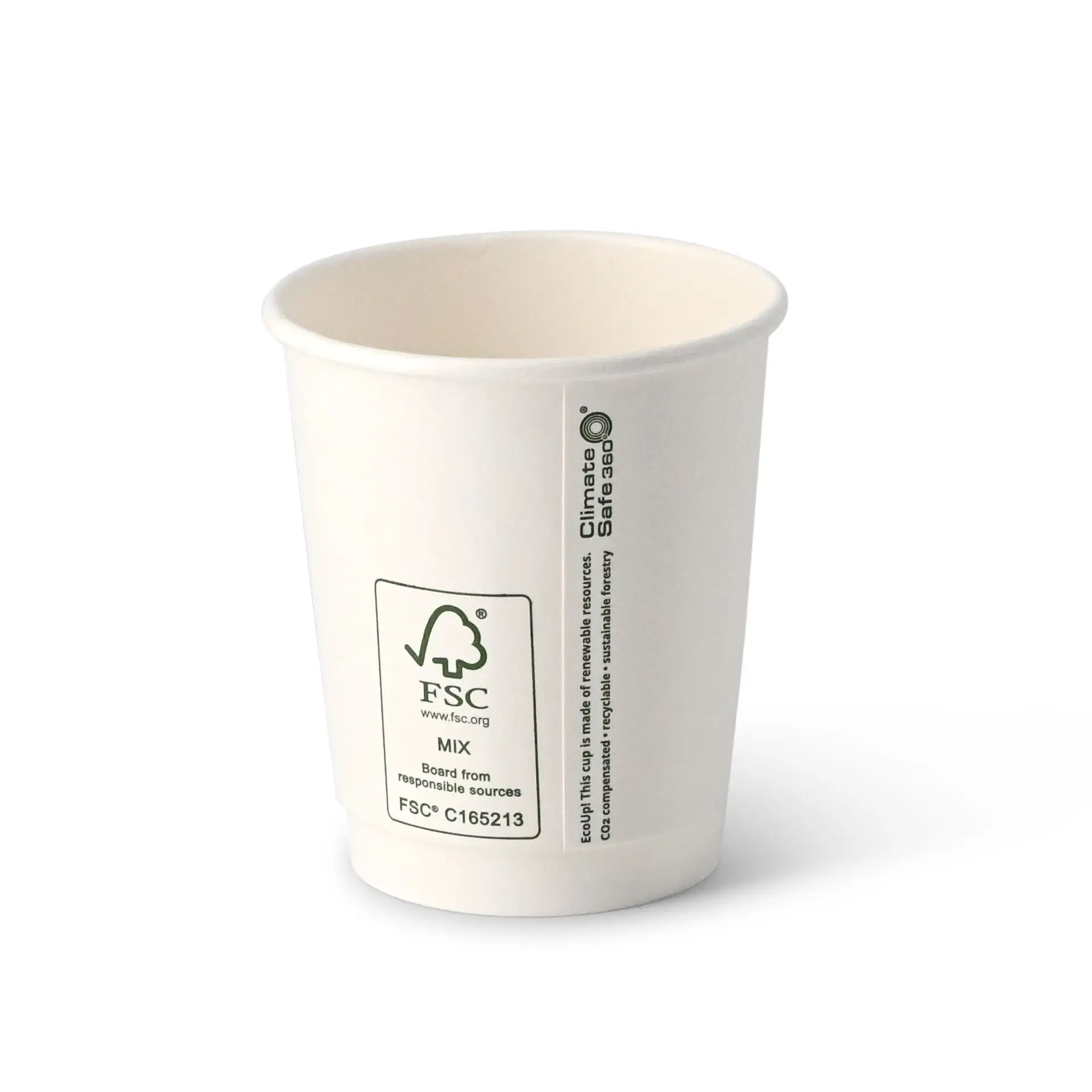 8 oz Takeaway coffee cups double wall, Ø 80 mm, white