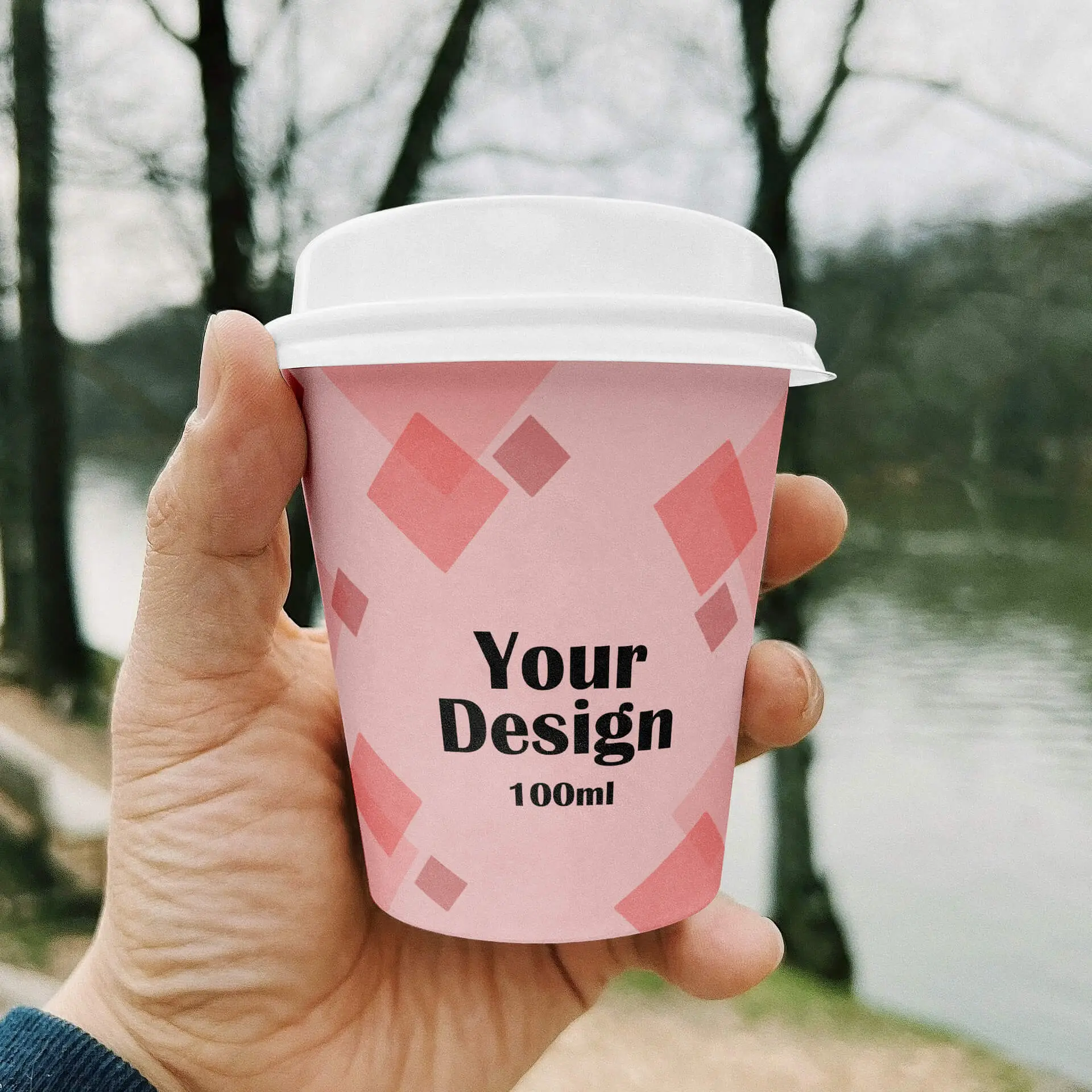 Printed take away coffee cups 4 oz, matt