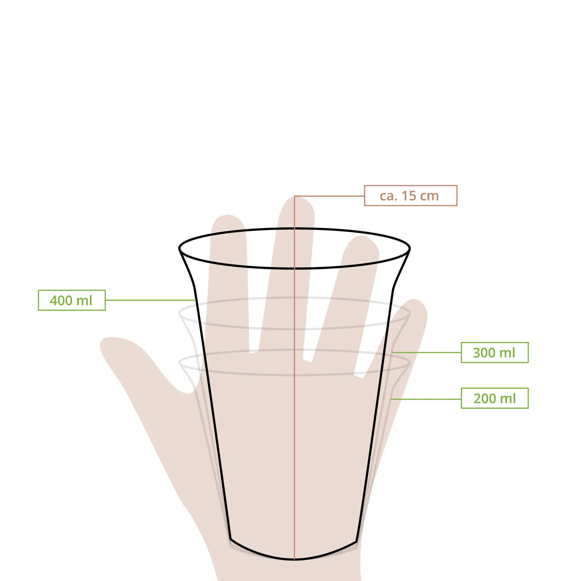 16 oz PLA smoothie cups, Ø 96 mm