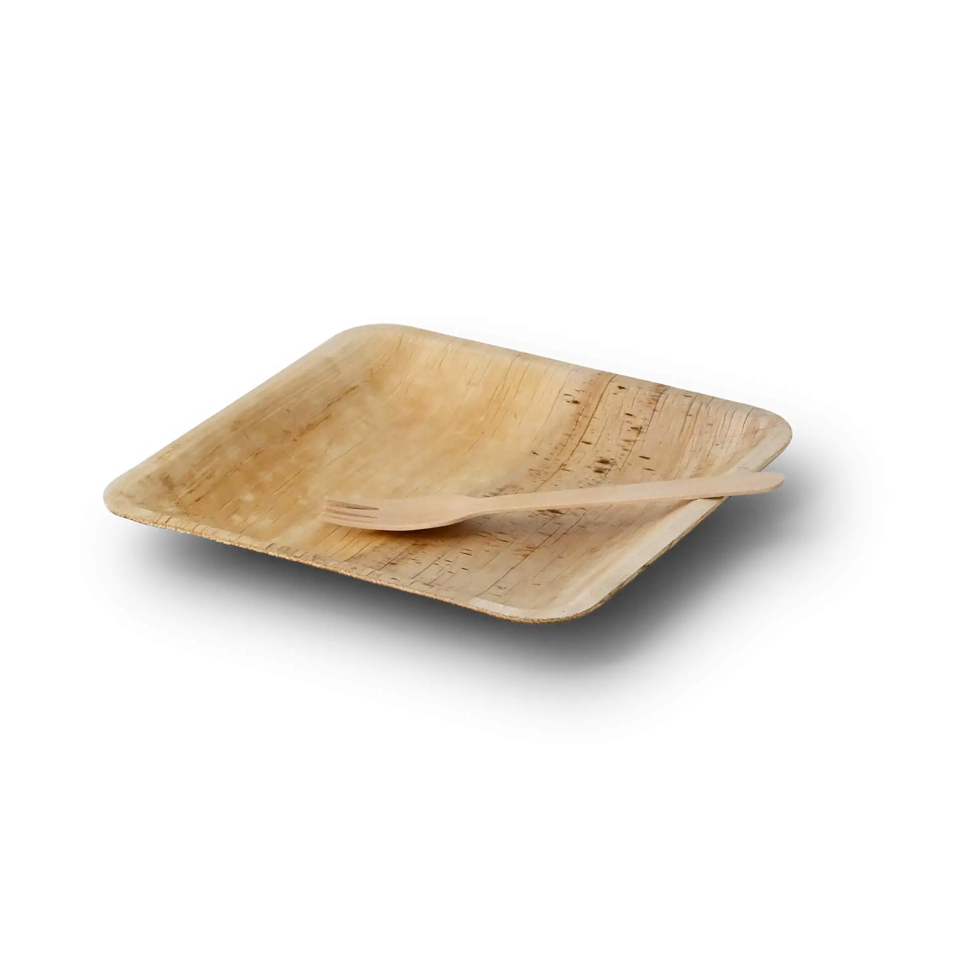 Palm leaf plates, natural, 18 x 18 cm, square