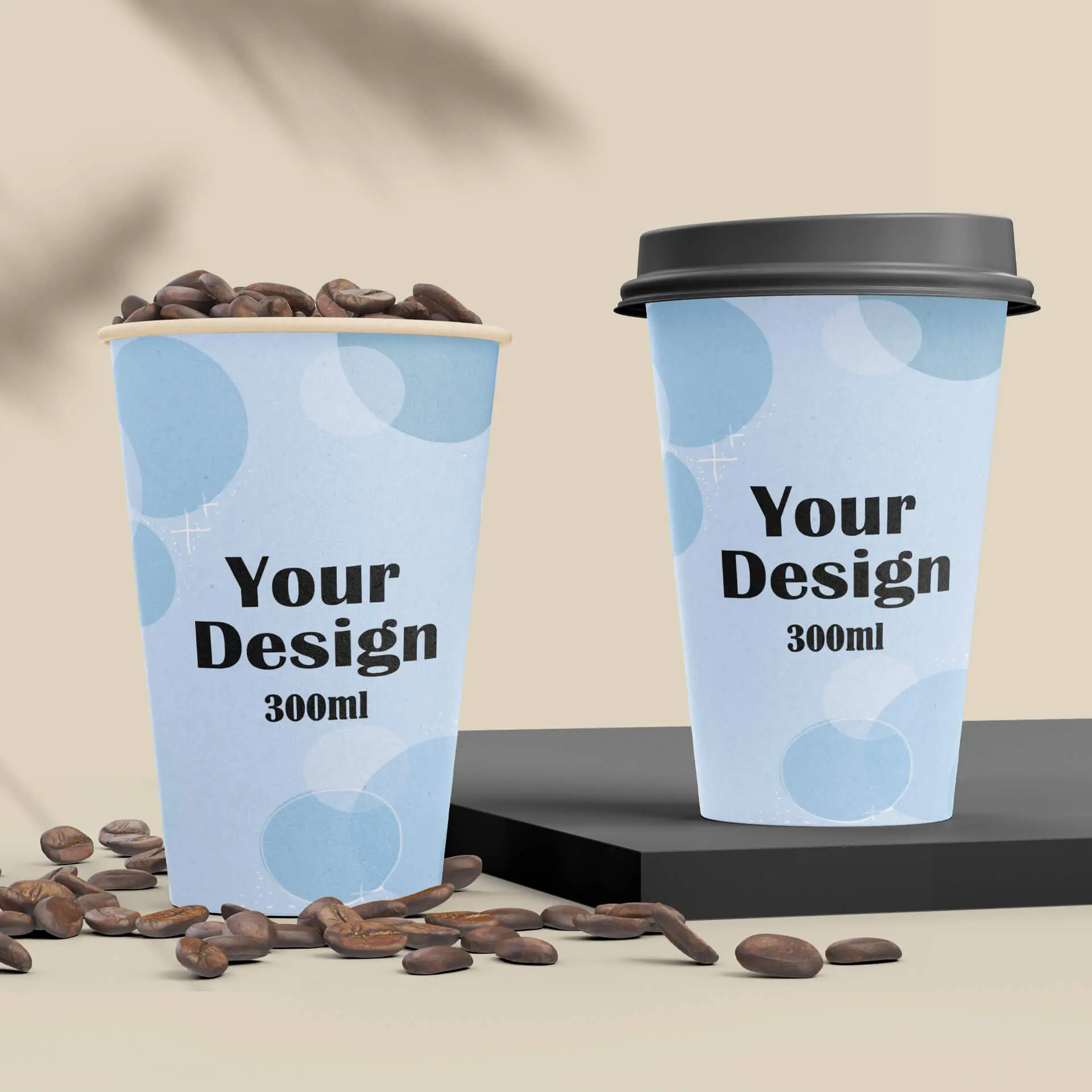 Printed take away coffee cups 12 oz, matt