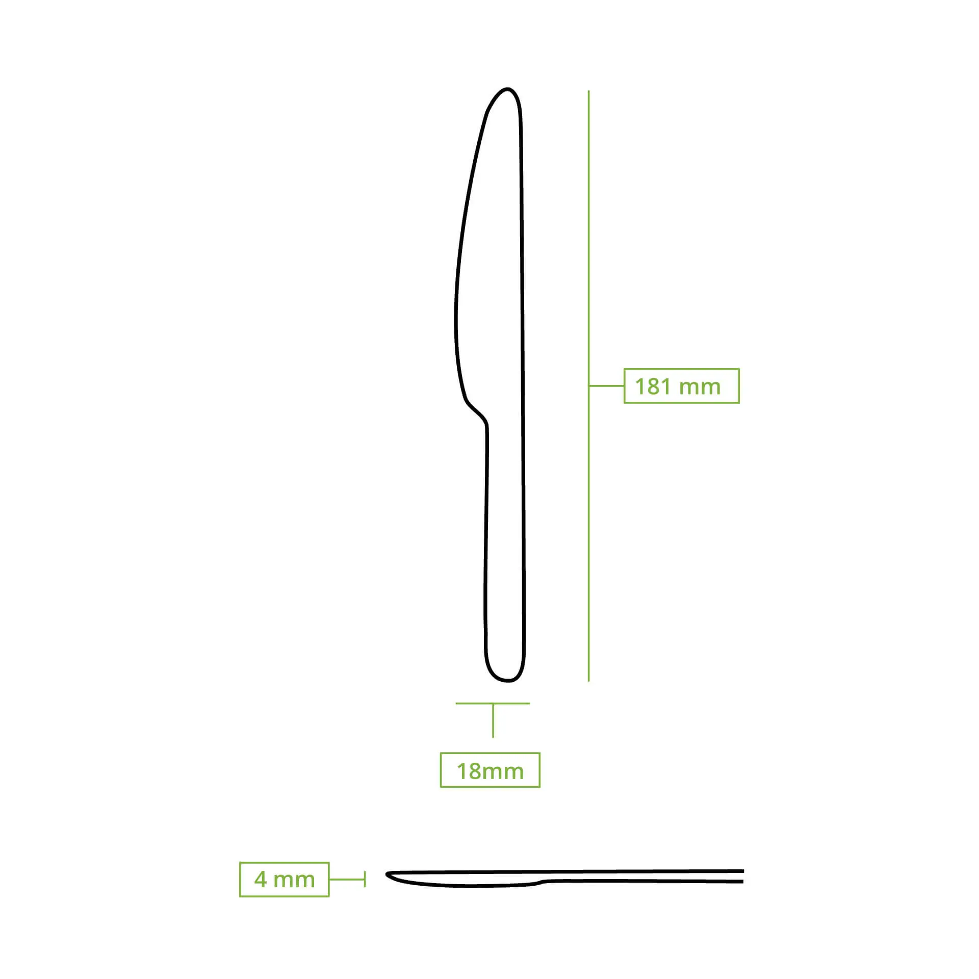 Reusable knives "merways Cutlery" 18 cm, natural