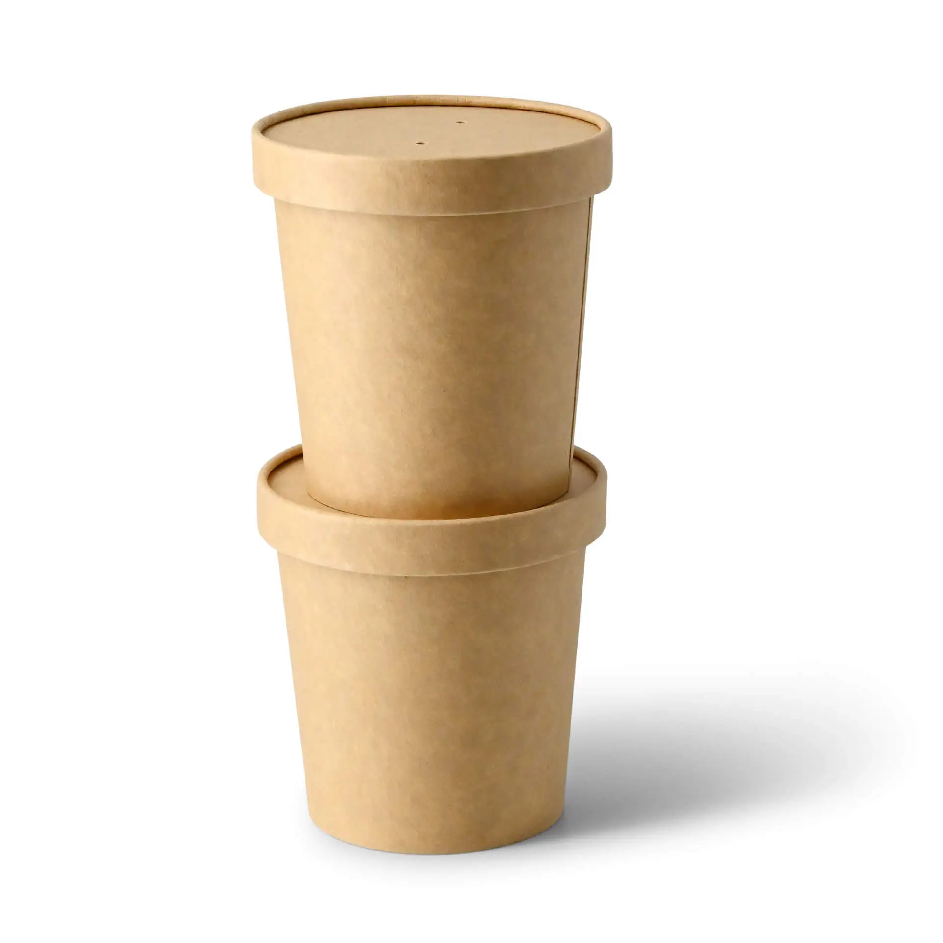 Soup cup to go made of cardboard (Premium) 16 oz, Ø 95 mm, brown