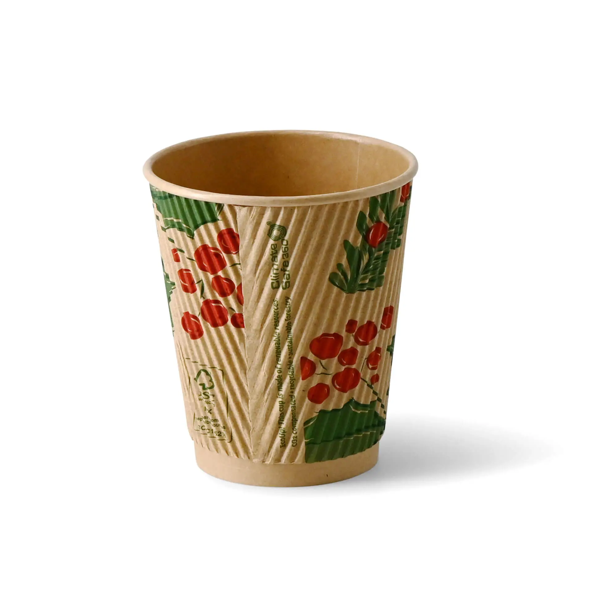 Ripple cups Winter "Branches" 200 ml / 8 oz, Ø 80 mm, unbleached