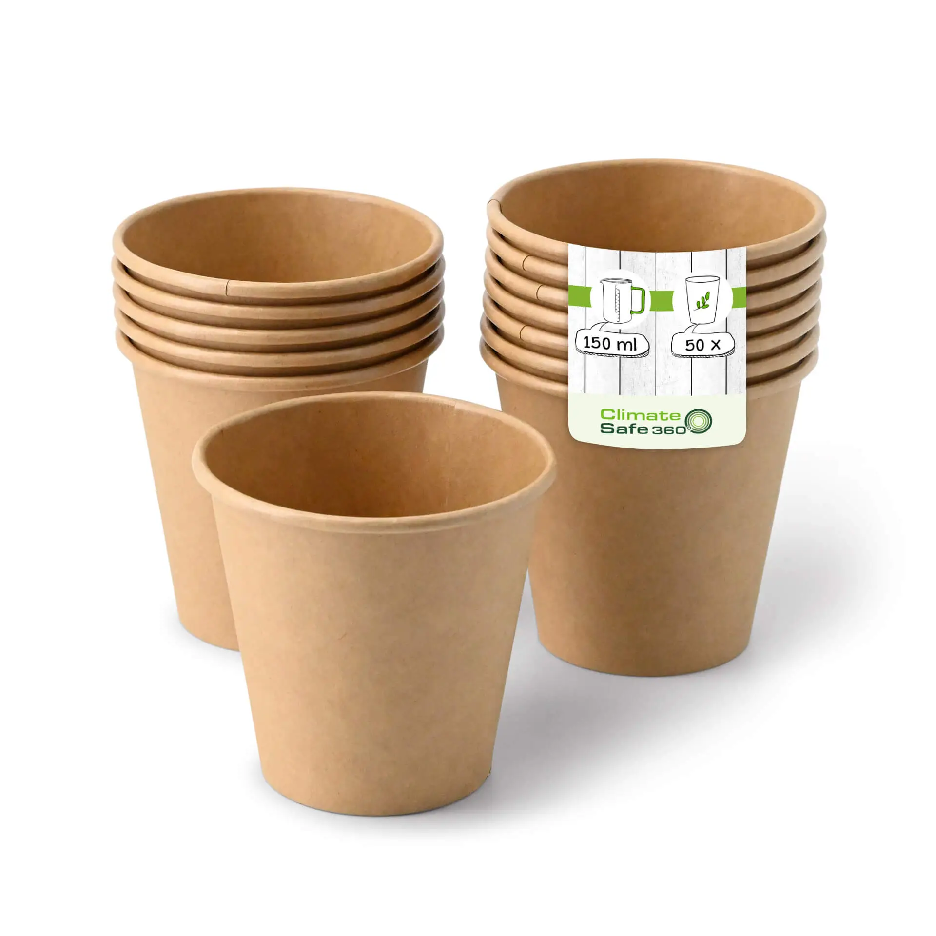 6 oz Paper cups single wall, Ø 80 mm, kraft