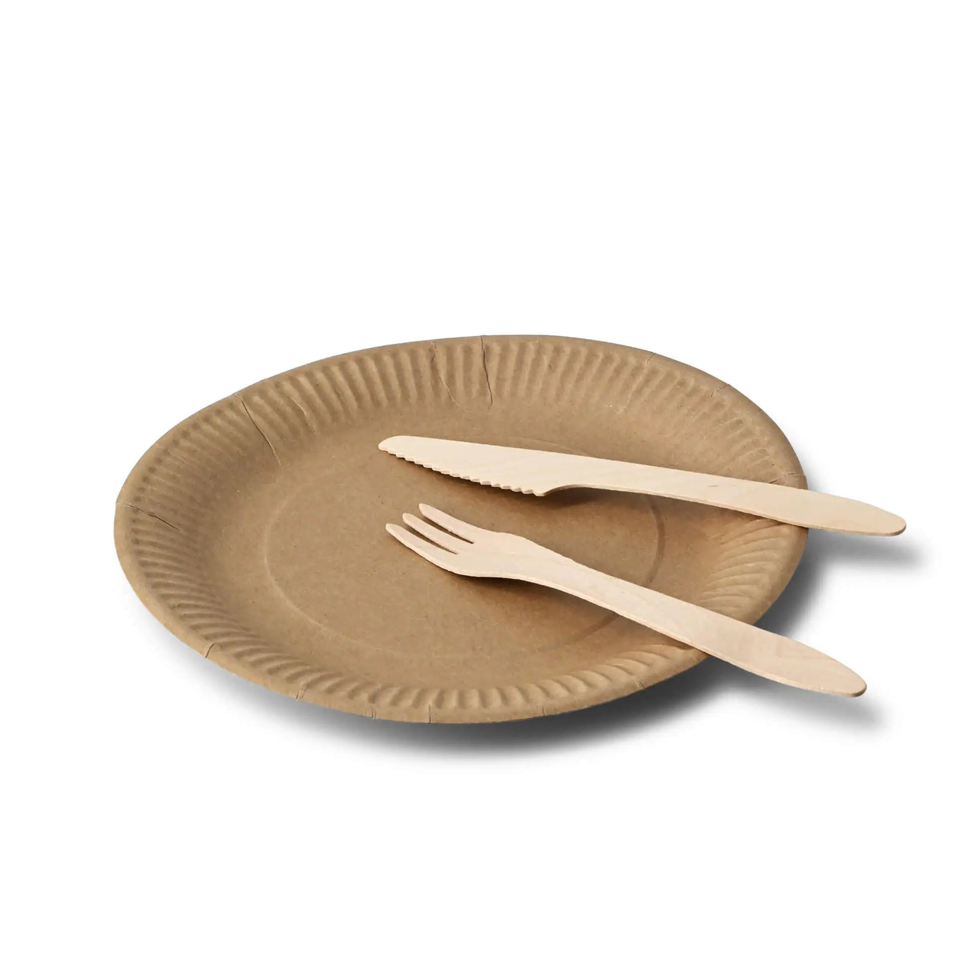 Paper plates Ø 23 cm, brown, round