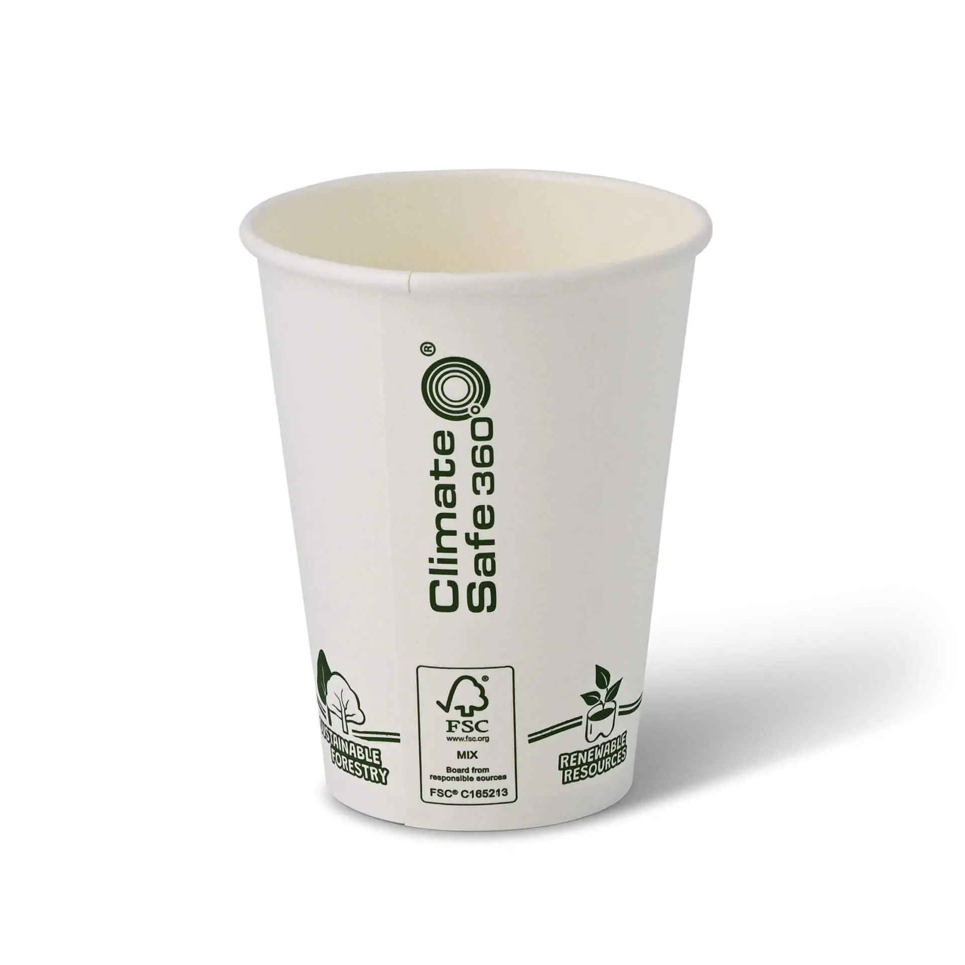 12 oz Paper cups single wall, Ø 90  mm, "EcoUp©"- icons