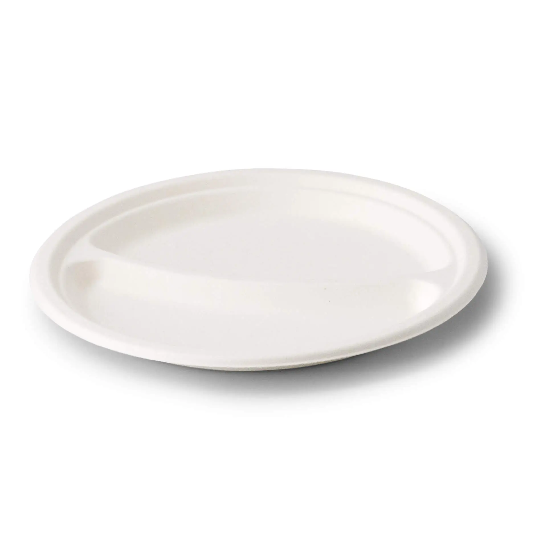 Ø 22 cm, Sugarcane-menu plate, 2 compartments, round