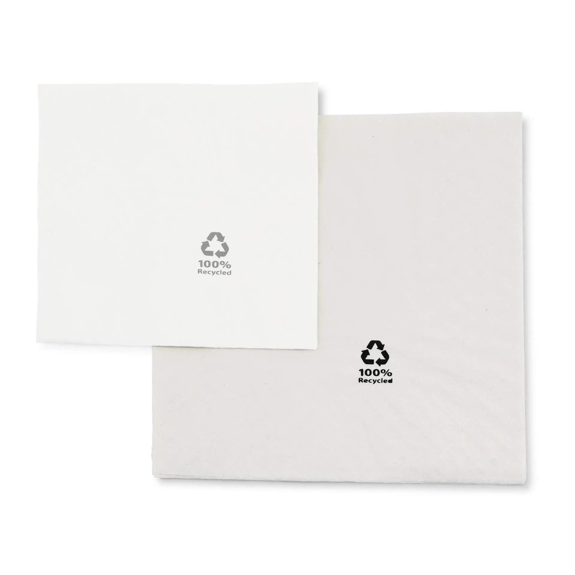 Napkins made of recycled paper 33 x 33 cm, 2-ply, 1/4 fold, white