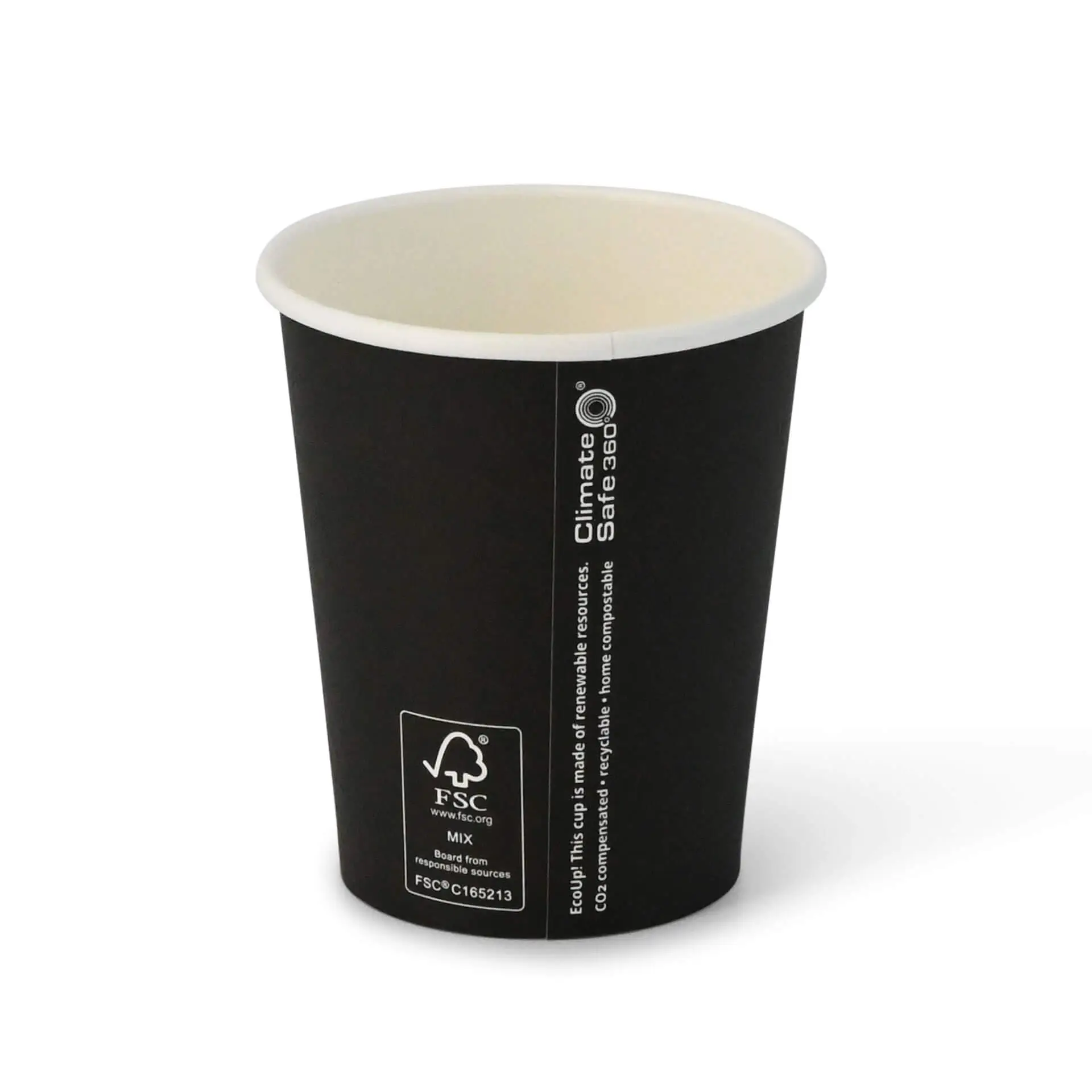 8 oz Paper cups single wall, Ø 80 mm, black